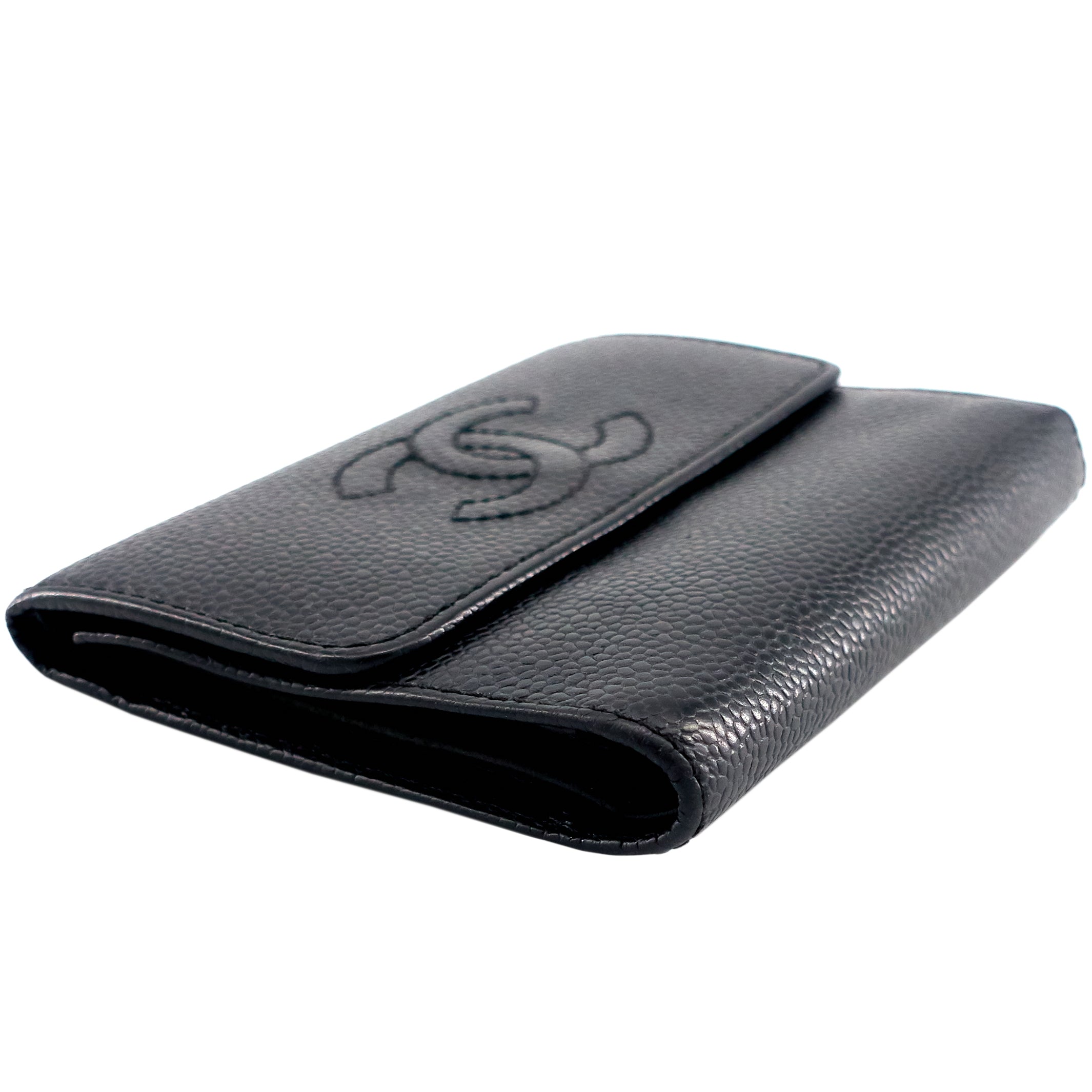 Chanel CC Timeless Trifold Caviar Leather Wallet