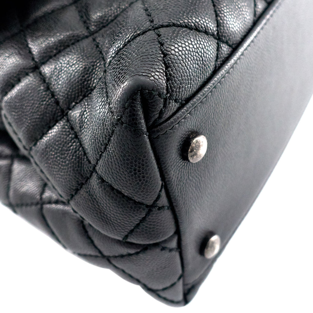 Chanel Coco Top Handle Medium Caviar Leather Bag