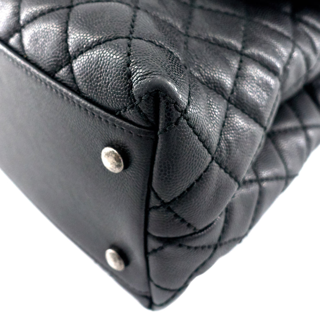 Chanel Coco Top Handle Medium Caviar Leather Bag