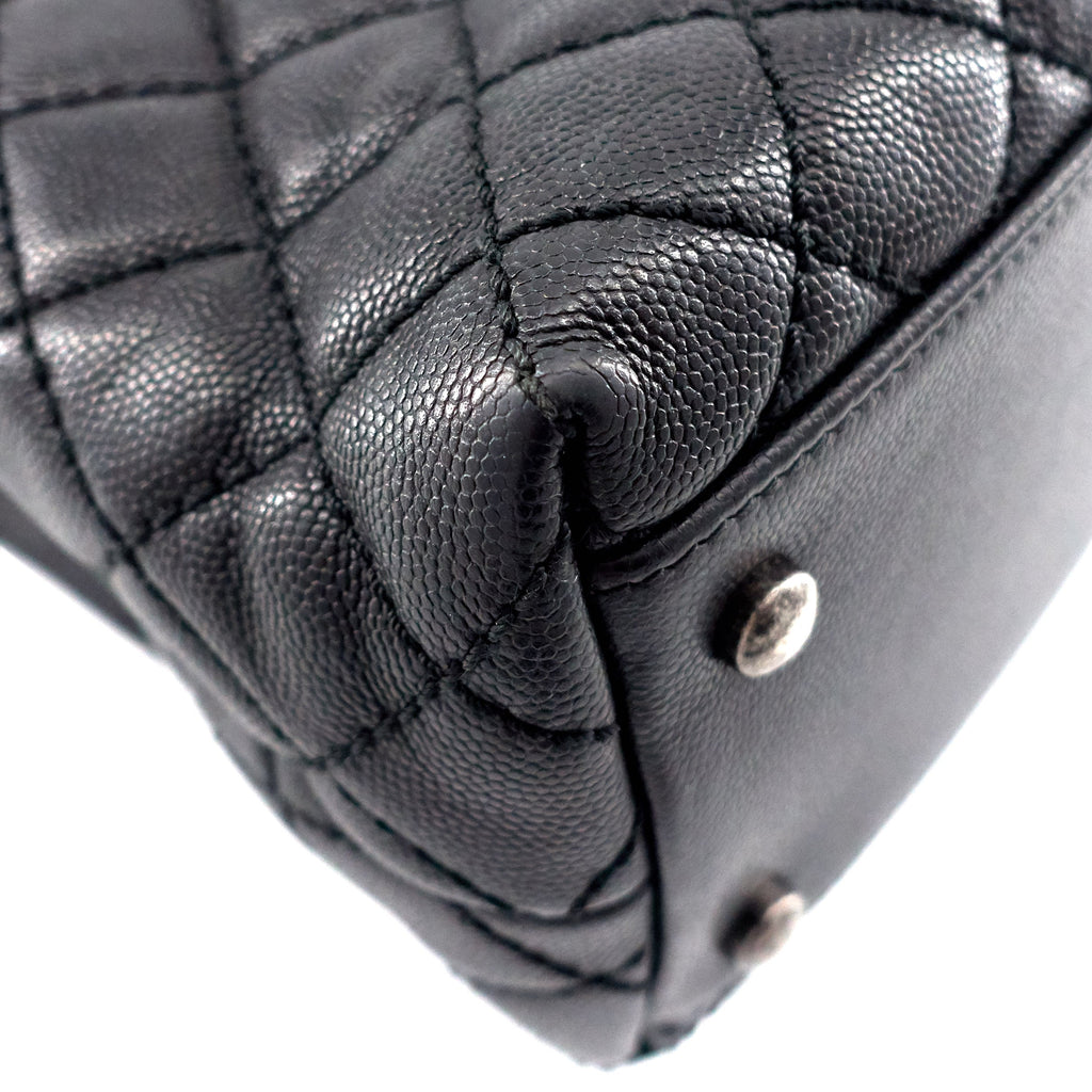 Chanel Coco Top Handle Medium Caviar Leather Bag