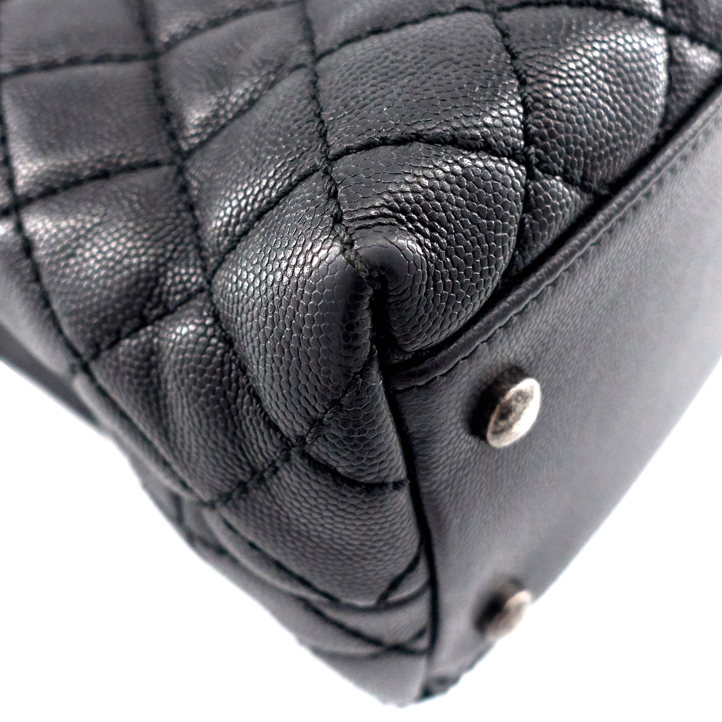 Chanel Coco Top Handle Medium Caviar Leather Bag