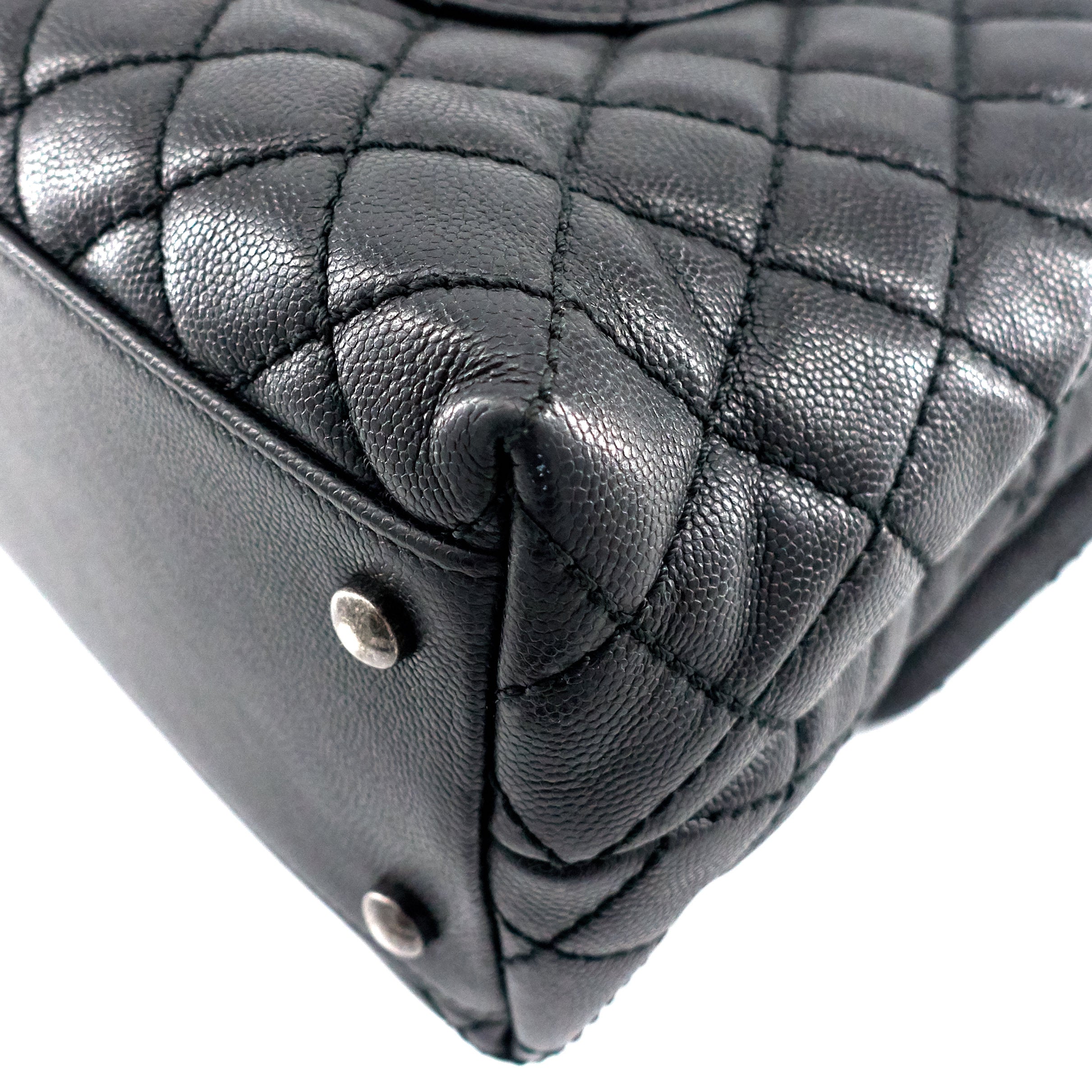 Chanel Coco Top Handle Medium Caviar Leather Bag