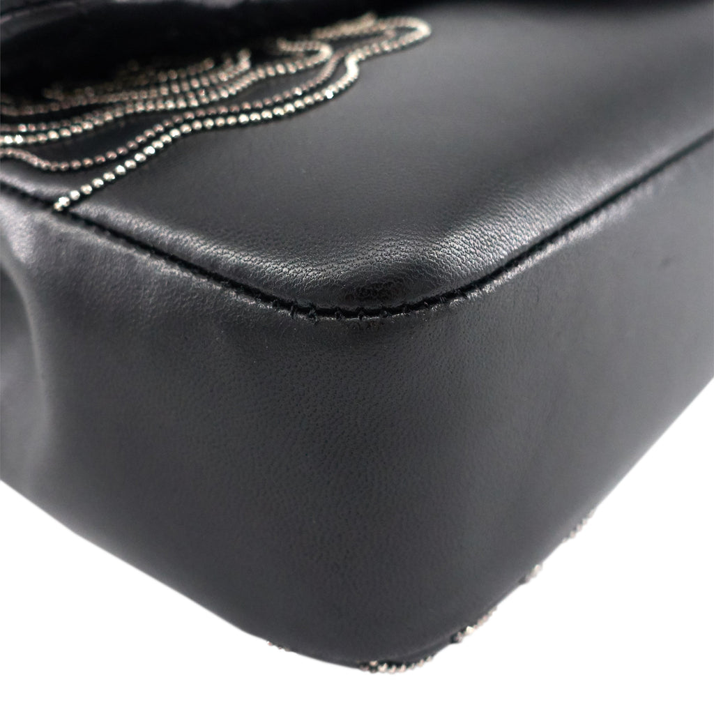 Chanel Embroidered Camellia Follies Medium Lambskin Leather Flap Bag