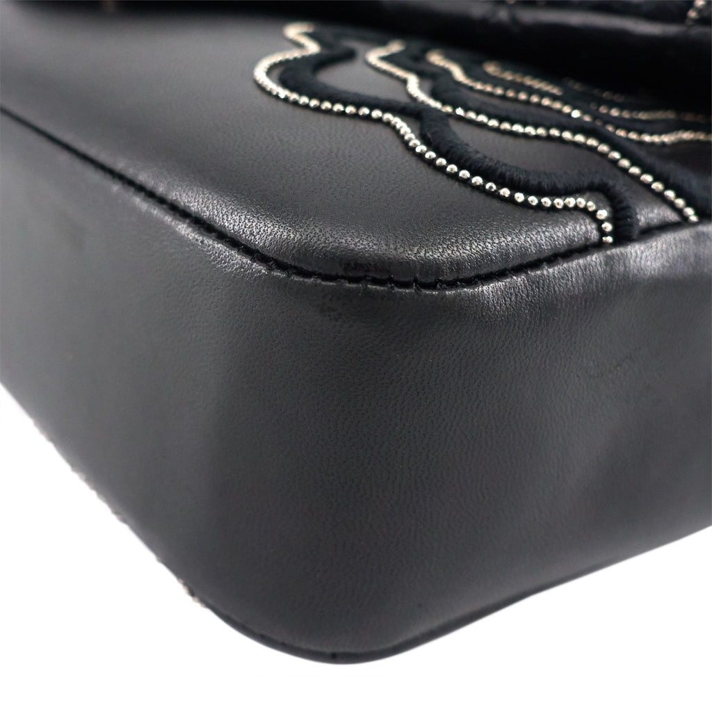 Chanel Embroidered Camellia Follies Medium Lambskin Leather Flap Bag