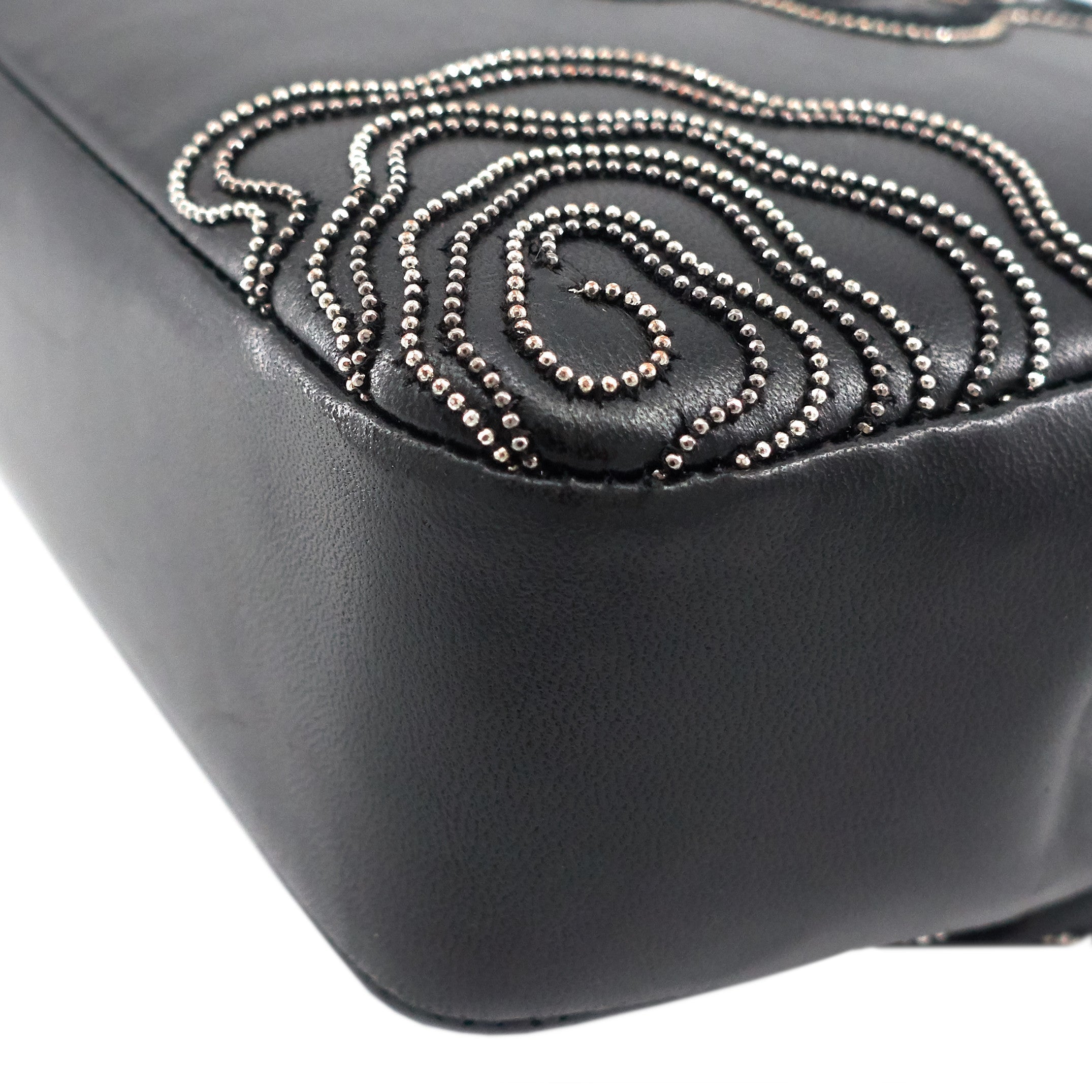 Chanel Embroidered Camellia Follies Medium Lambskin Leather Flap Bag