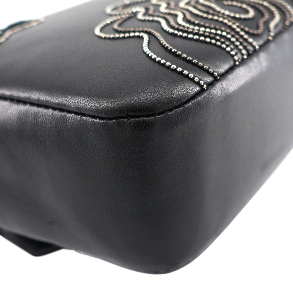 Chanel Embroidered Camellia Follies Medium Lambskin Leather Flap Bag