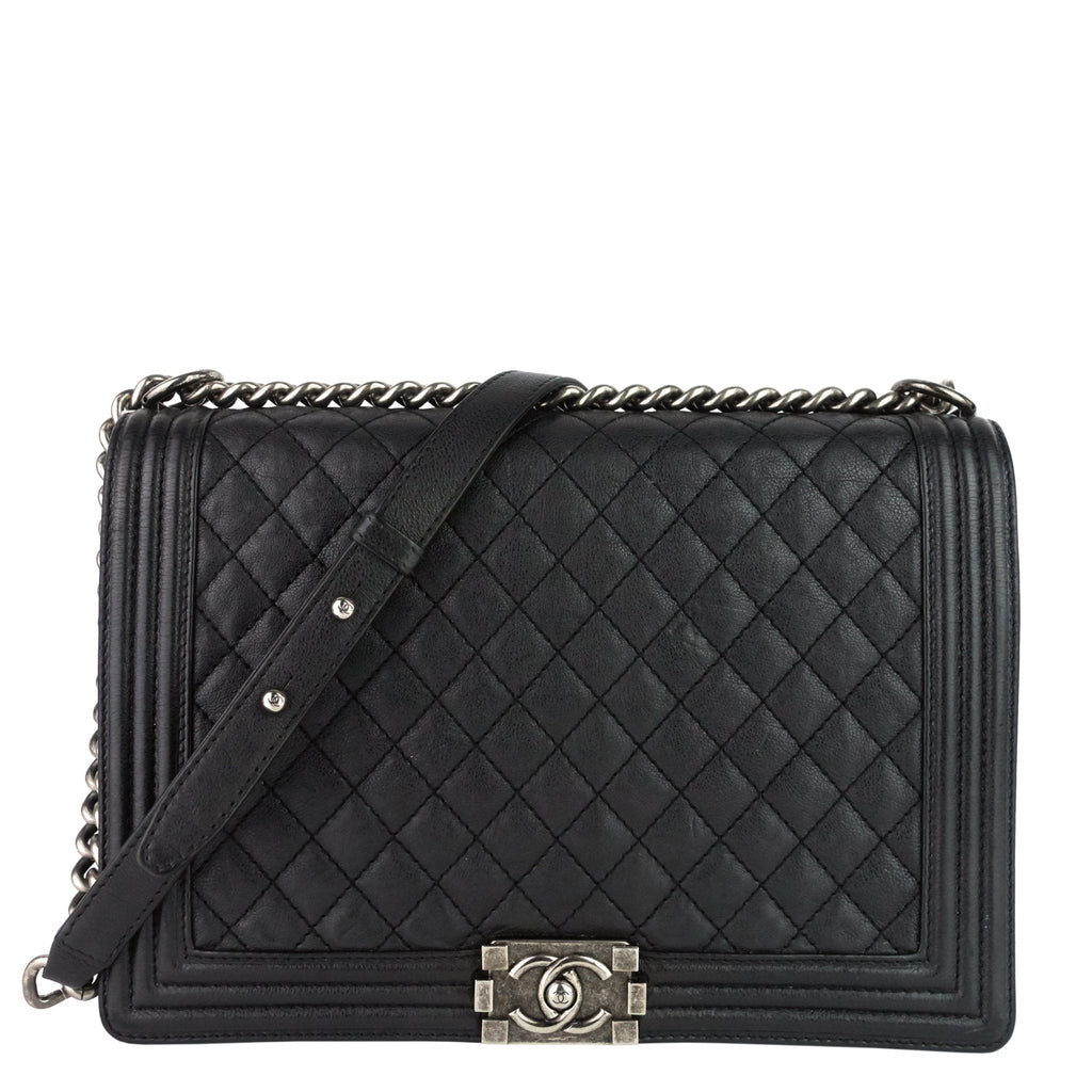 Chanel Boy Flap Large Quilted Calfskin Leather Bag
