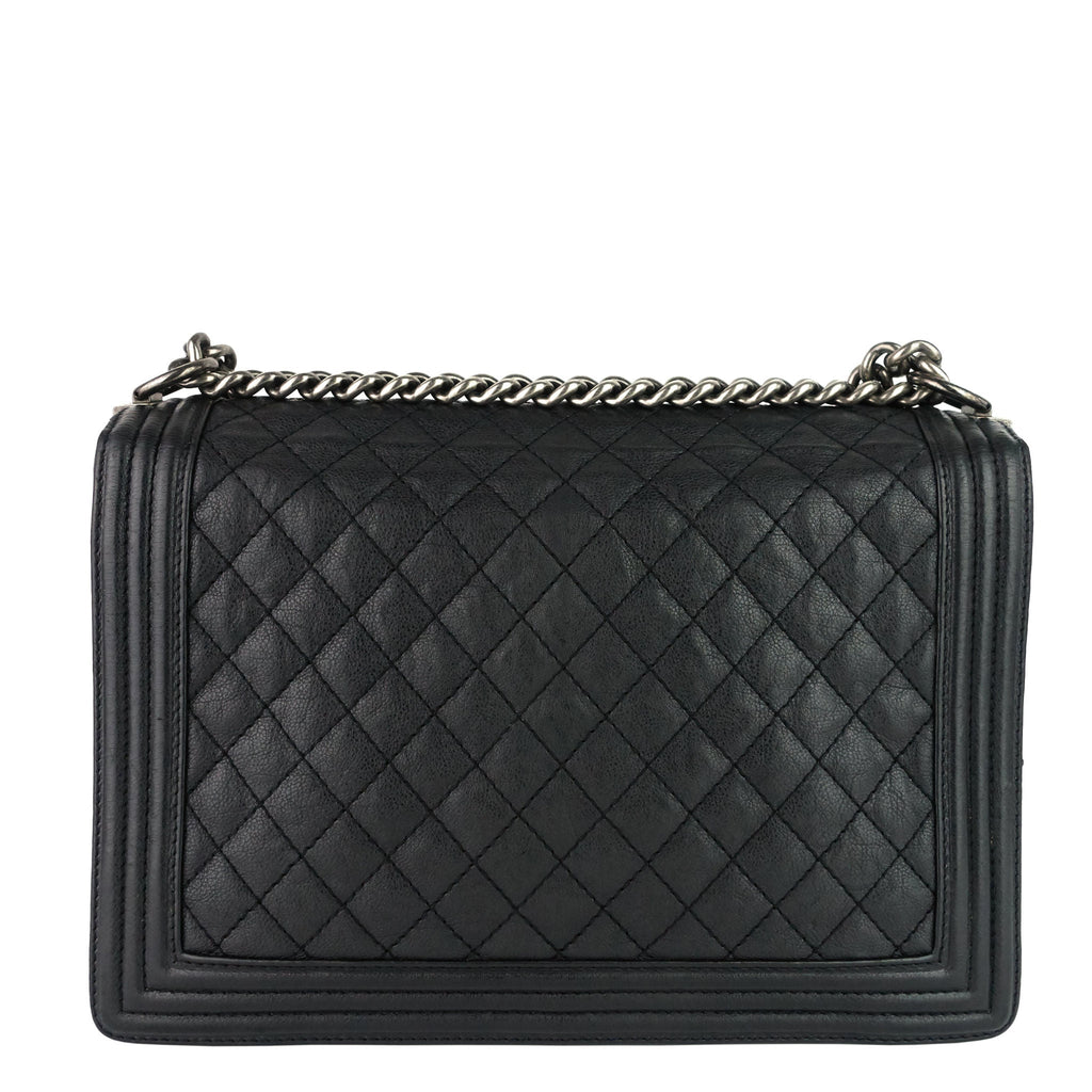 Chanel Boy Flap Large Quilted Calfskin Leather Bag