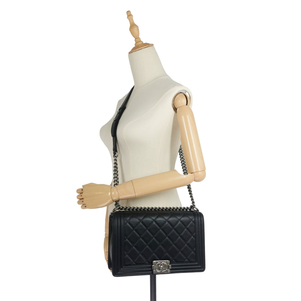 Chanel Boy New Medium Lambskin Leather Bag