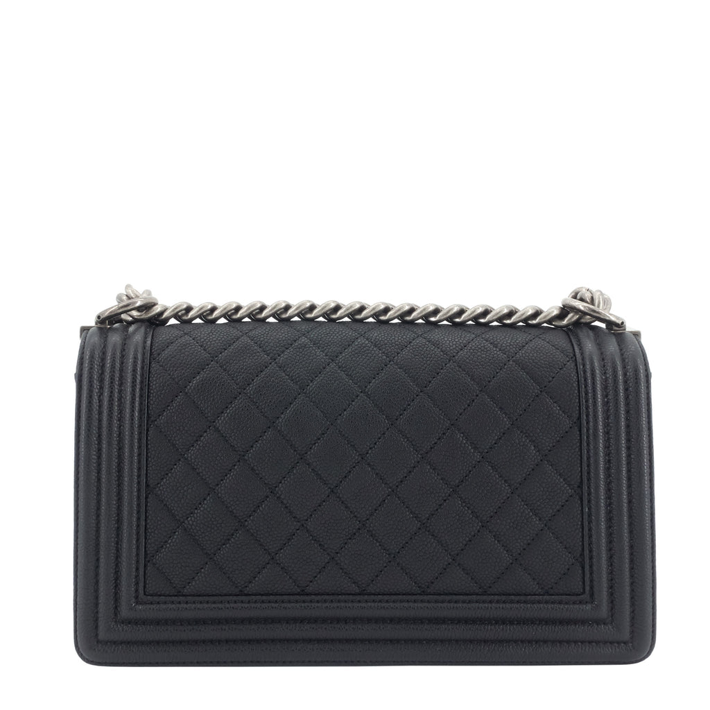 Chanel Boy Old Medium Caviar Leather Bag