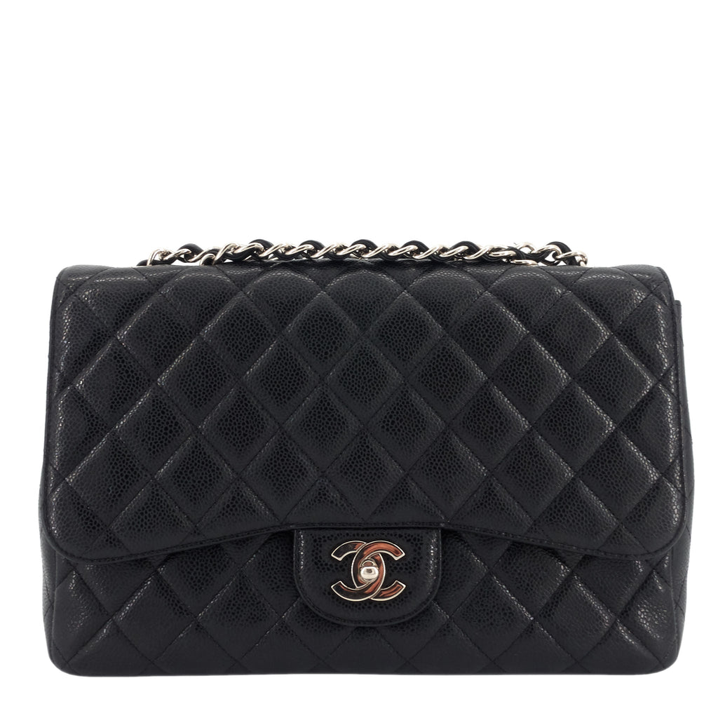 Chanel Jumbo Quilted Caviar Classic Flap Bag