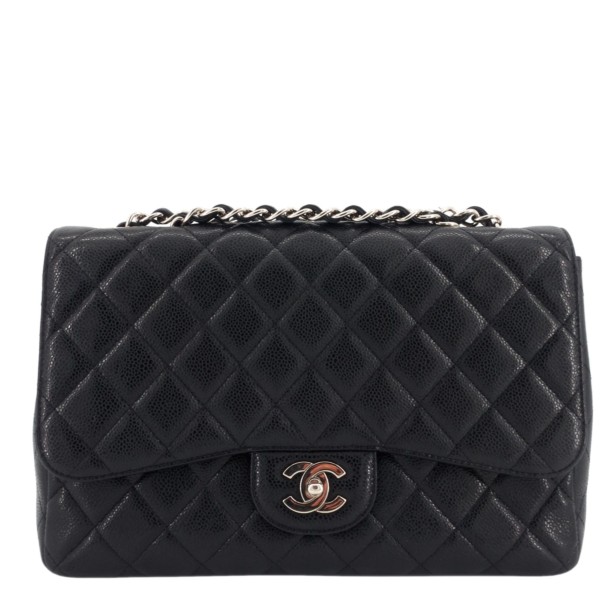 Chanel Jumbo Quilted Caviar Classic Flap Bag