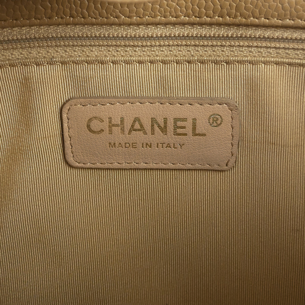 Chanel Petite Shopping Tote Quilted Caviar Leather Bag