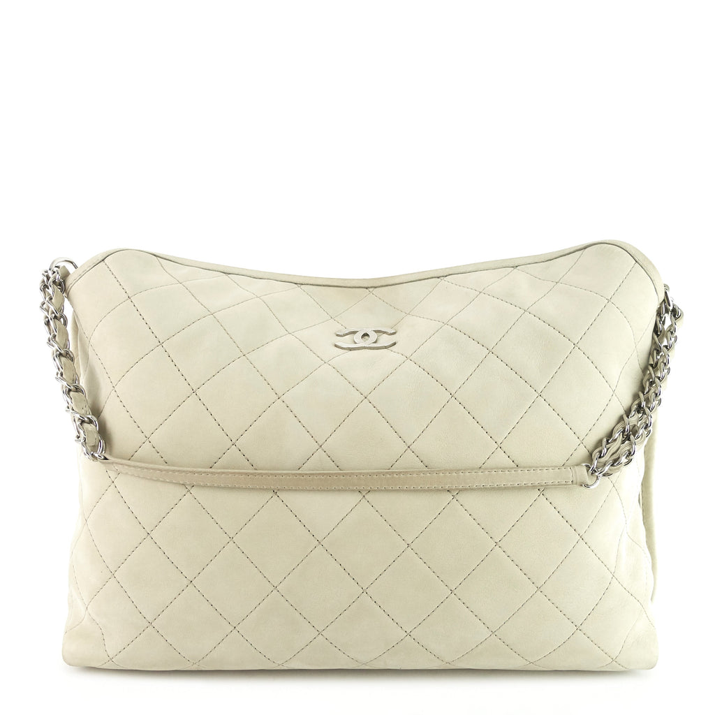 Chanel French Riviera Quilted Suede Hobo Bag