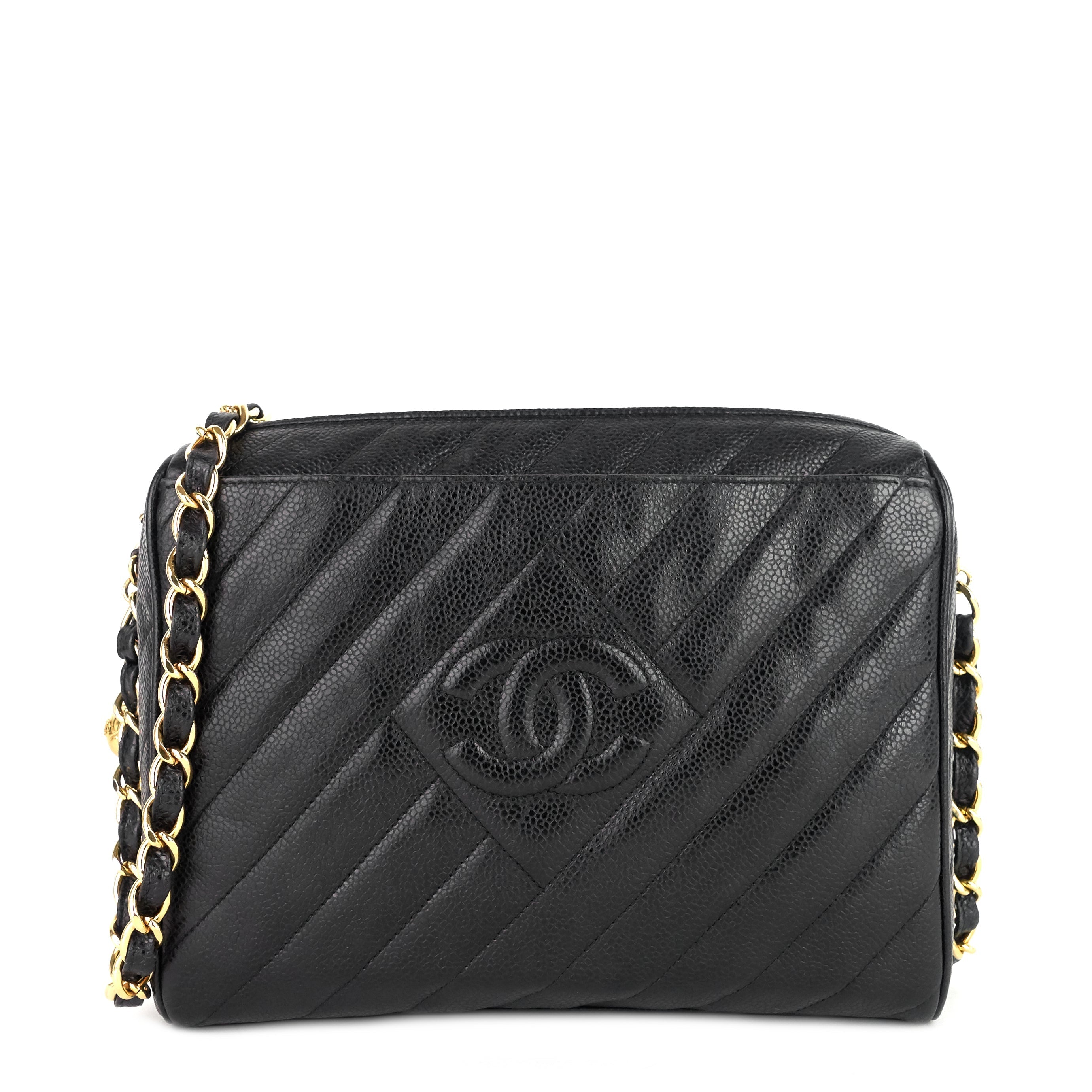 Chanel Quilted Caviar Leather CC Camera Bag