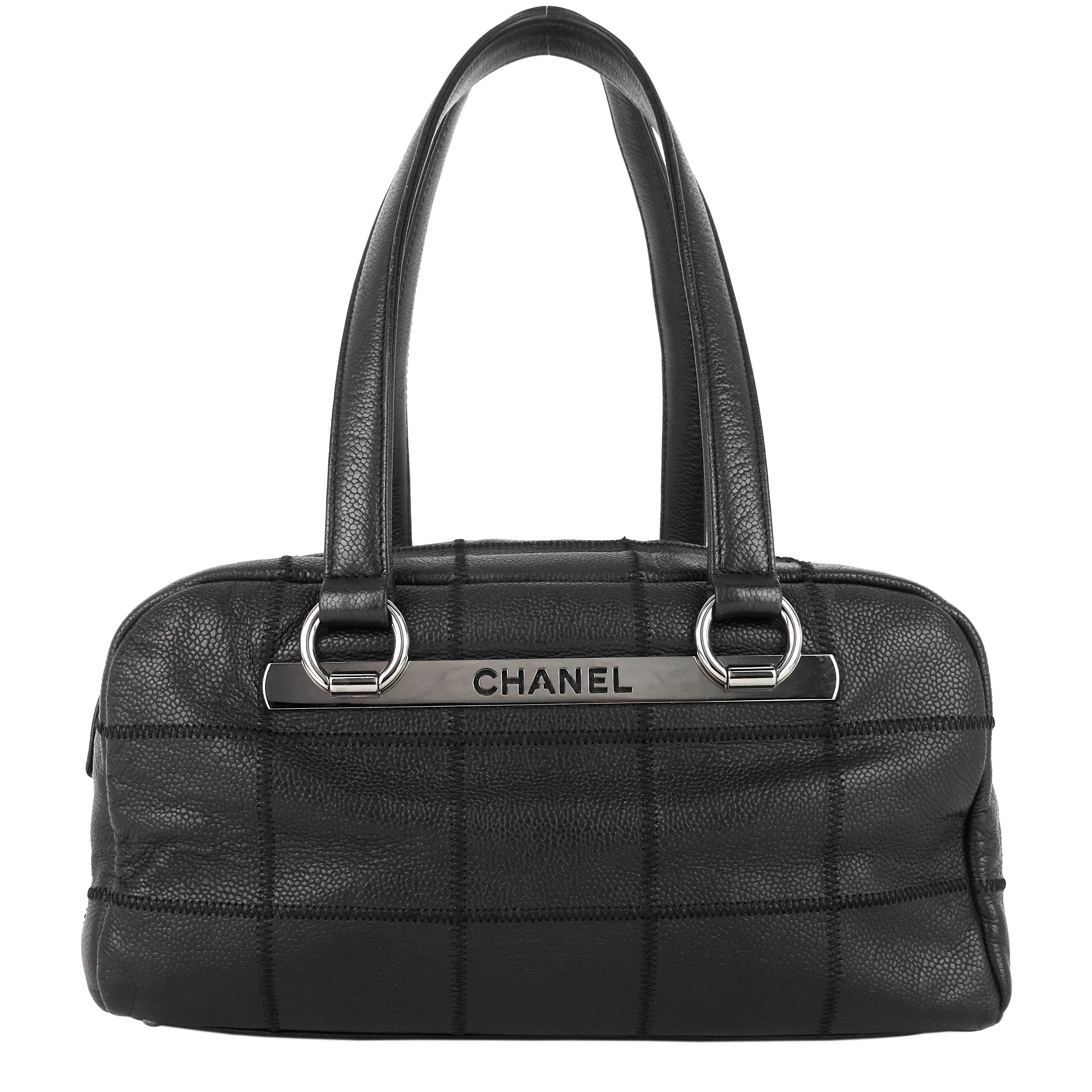 Chanel Choco Bar Quilted Caviar Shoulder Bag