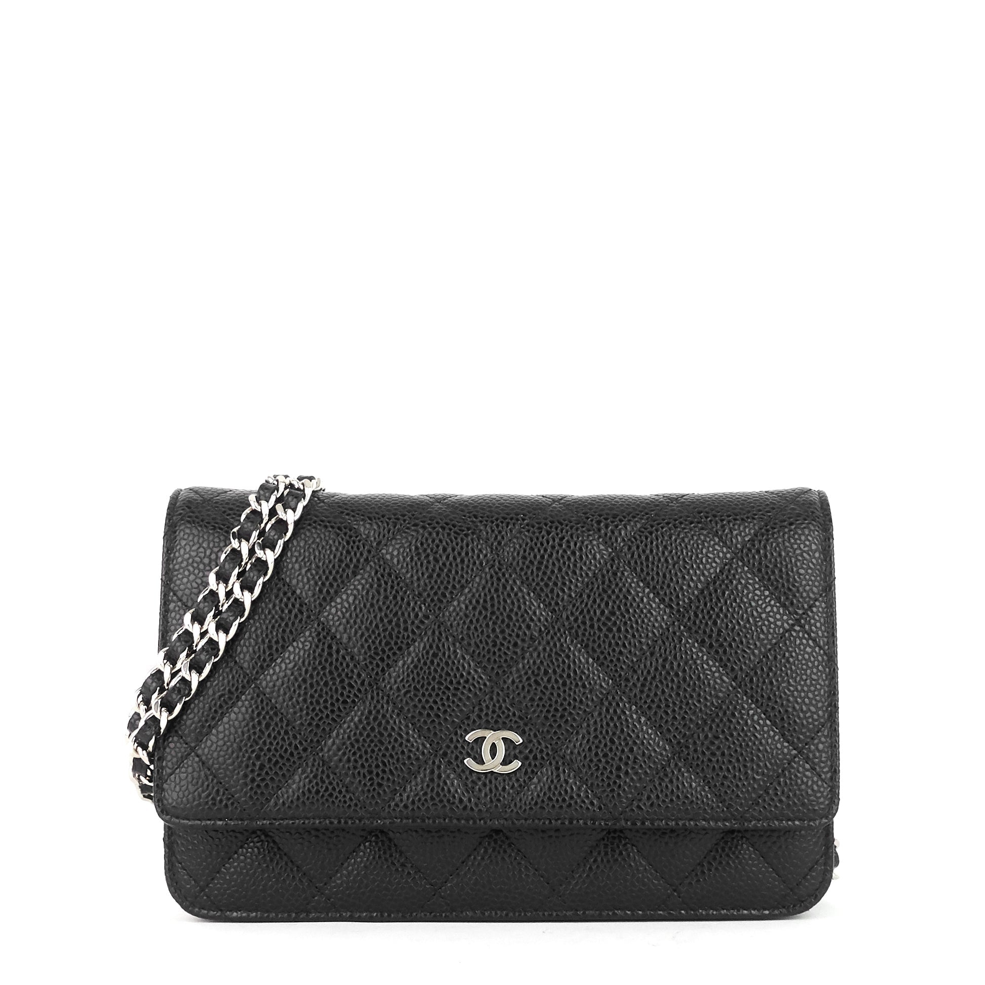 Chanel WOC Pebbled Caviar Leather Wallet on Chain Bag