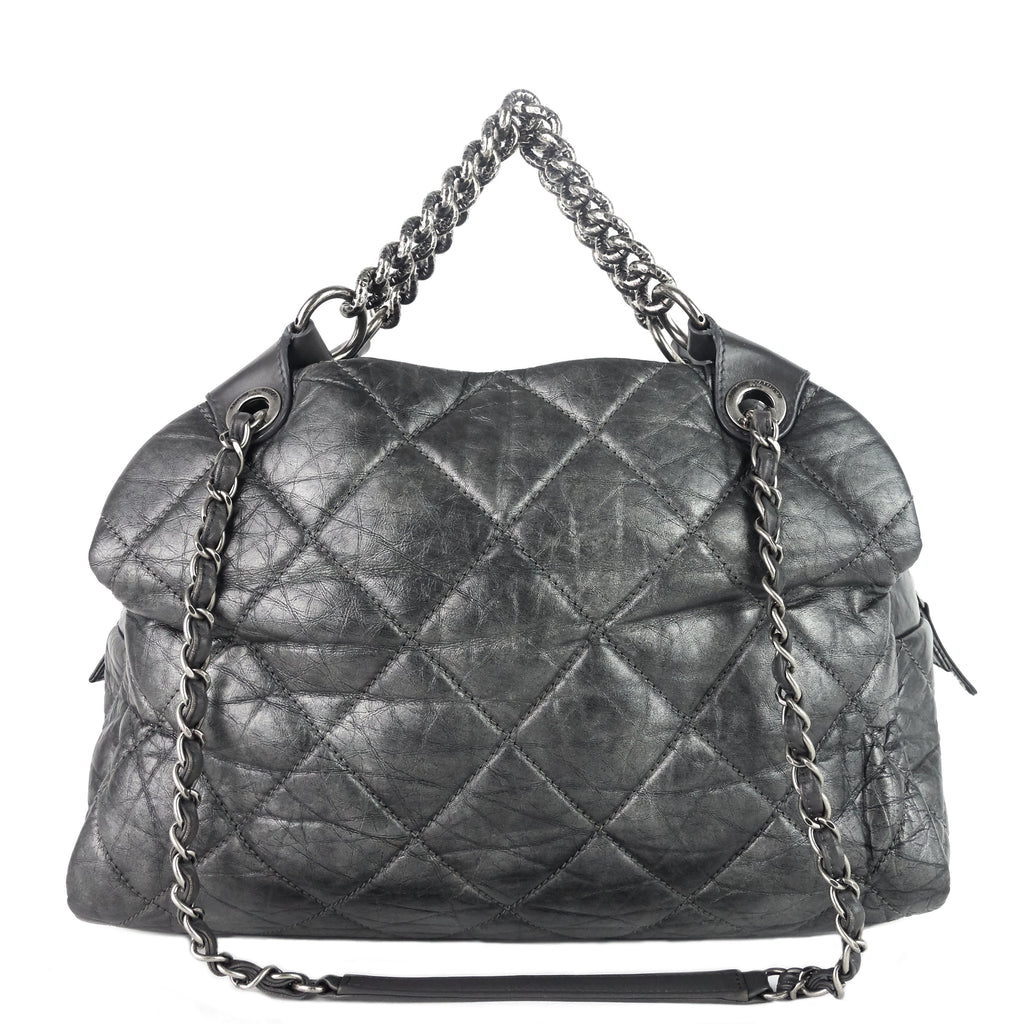 Chanel Pondichery Aged Calfskin Leather Tote Bag