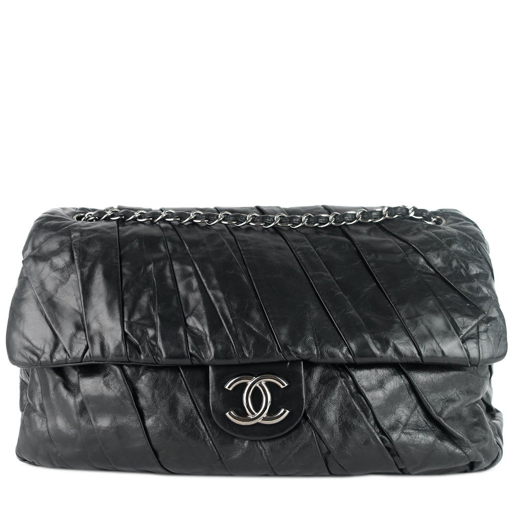 Chanel Twisted Flap Maxi Glazed Calfskin Leather Bag
