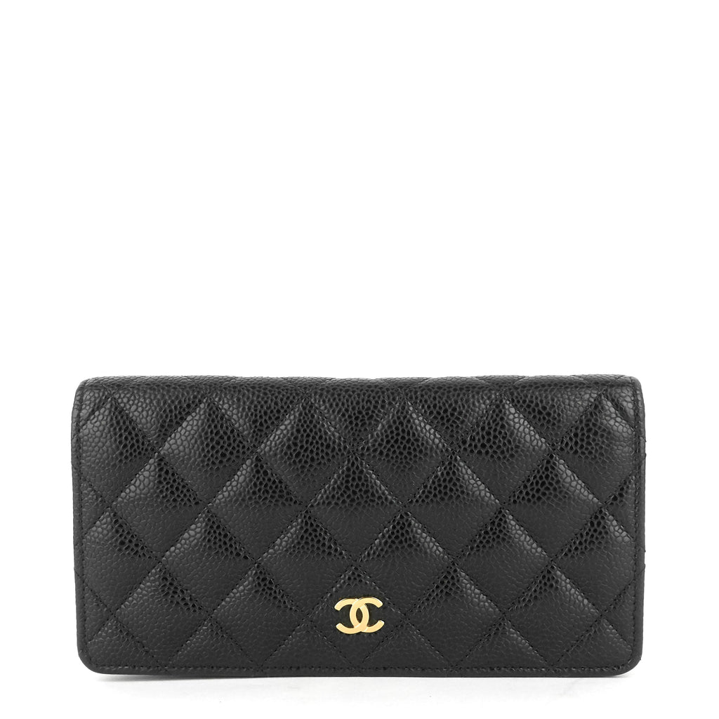 Chanel L-Yen Caviar Leather Wallet