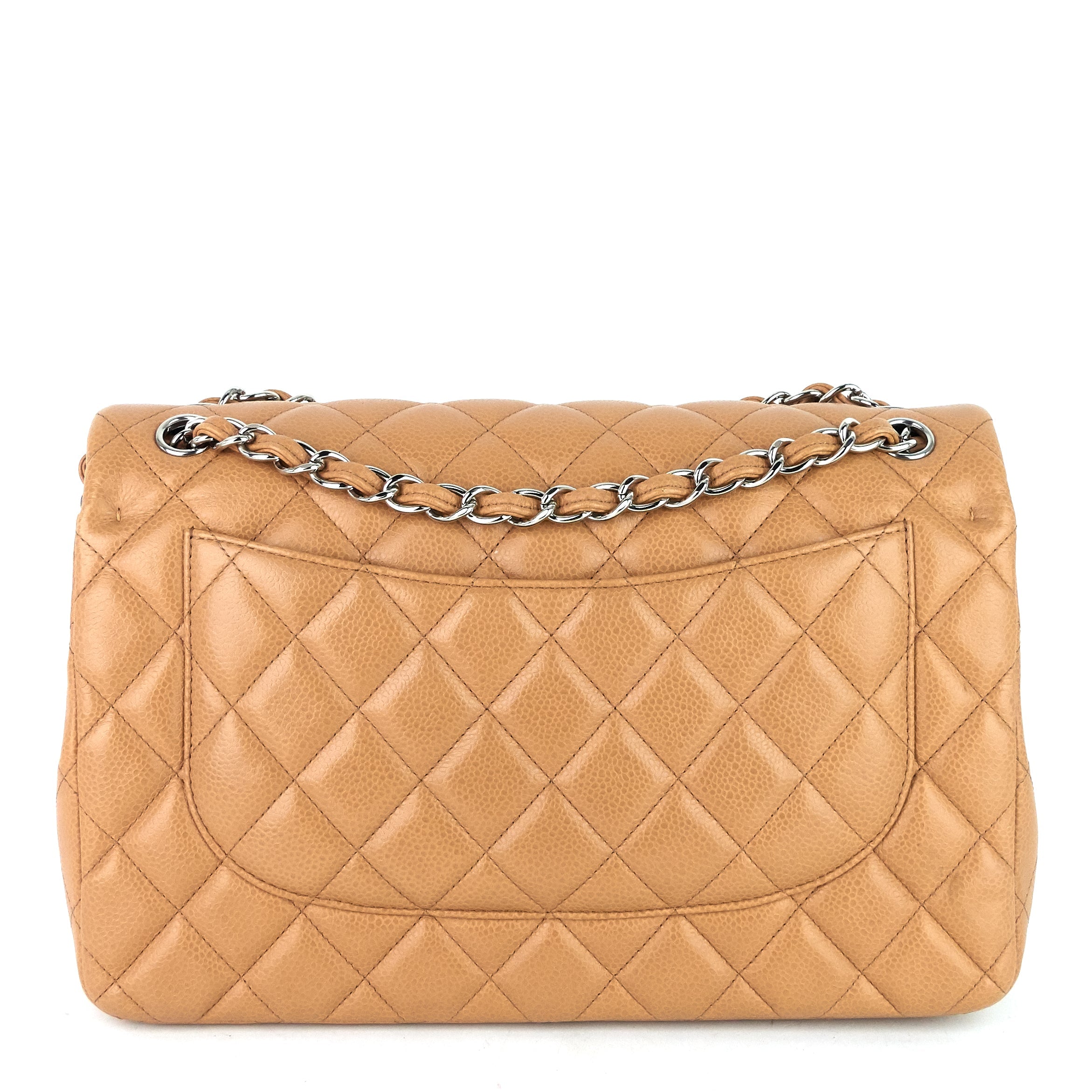 Chanel Double Flap Quilted Caviar Leather Bag