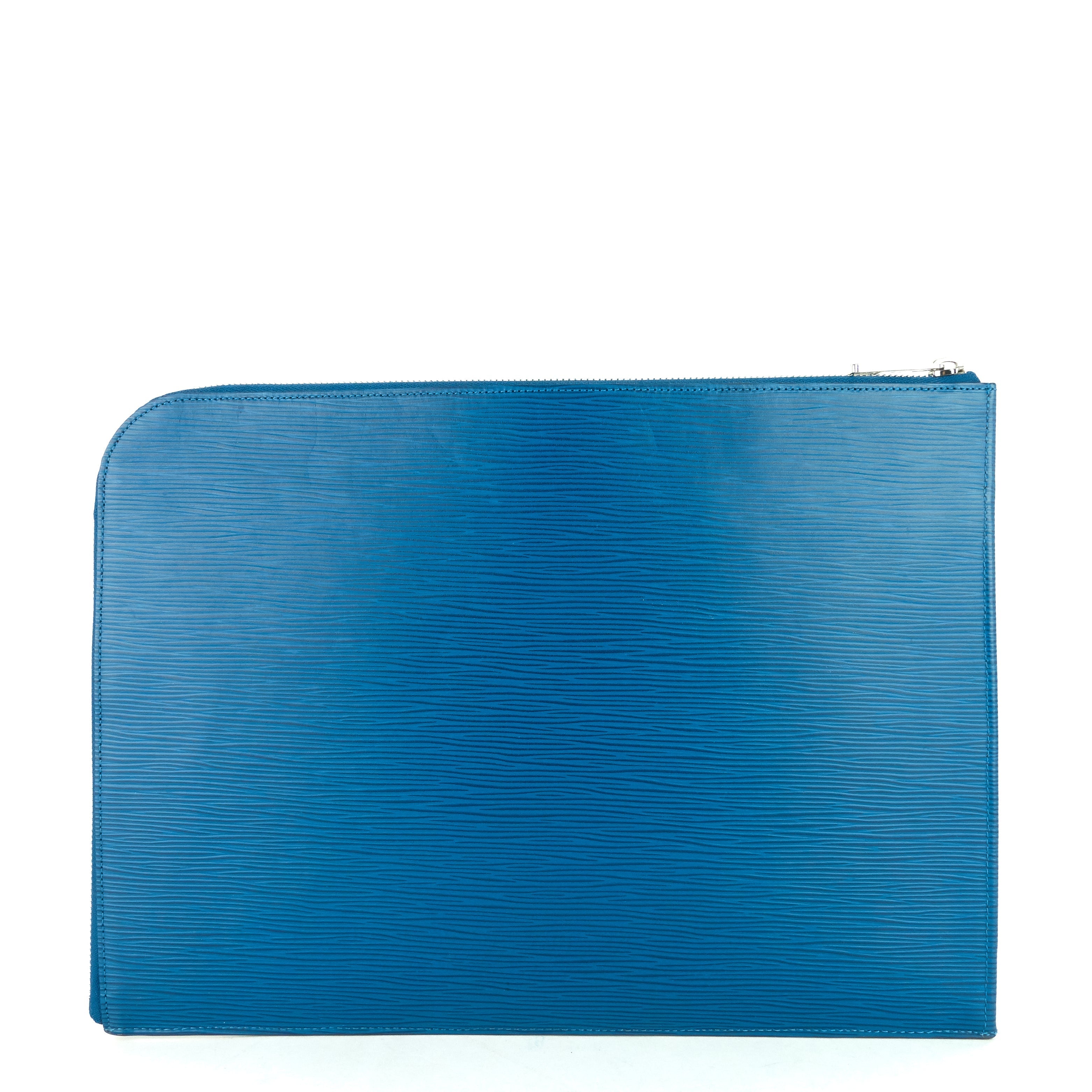 Louis Vuitto Pochette Jour PM Blue Epi Leather Clutch Bag