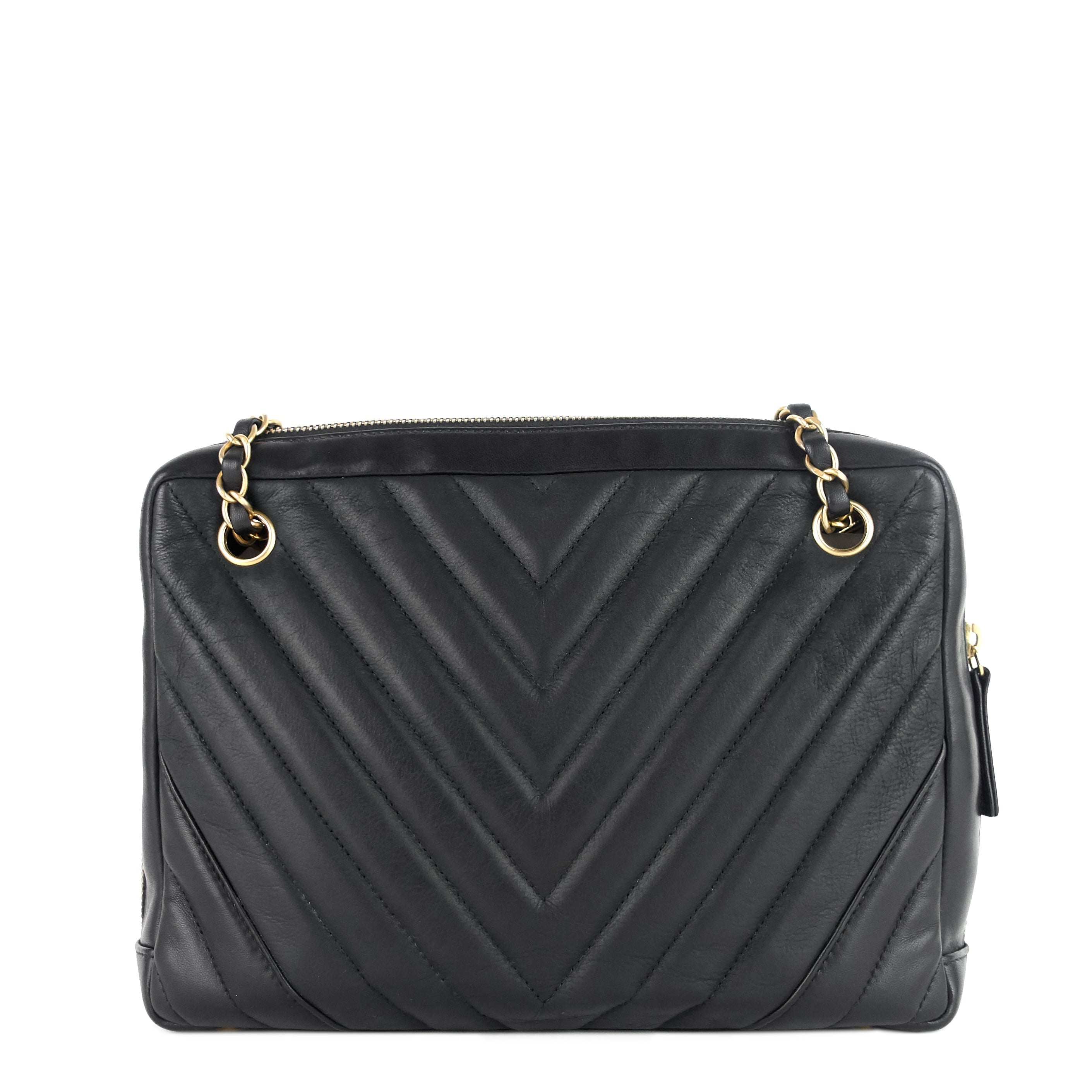 Chanel Chevron Quilted Lambskin Leather Camera Bag