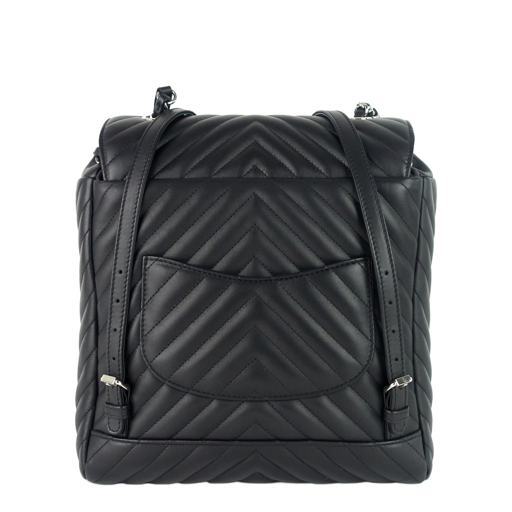 Chanel Urban Spirit Large Chevron Calfskin Backpack Bag