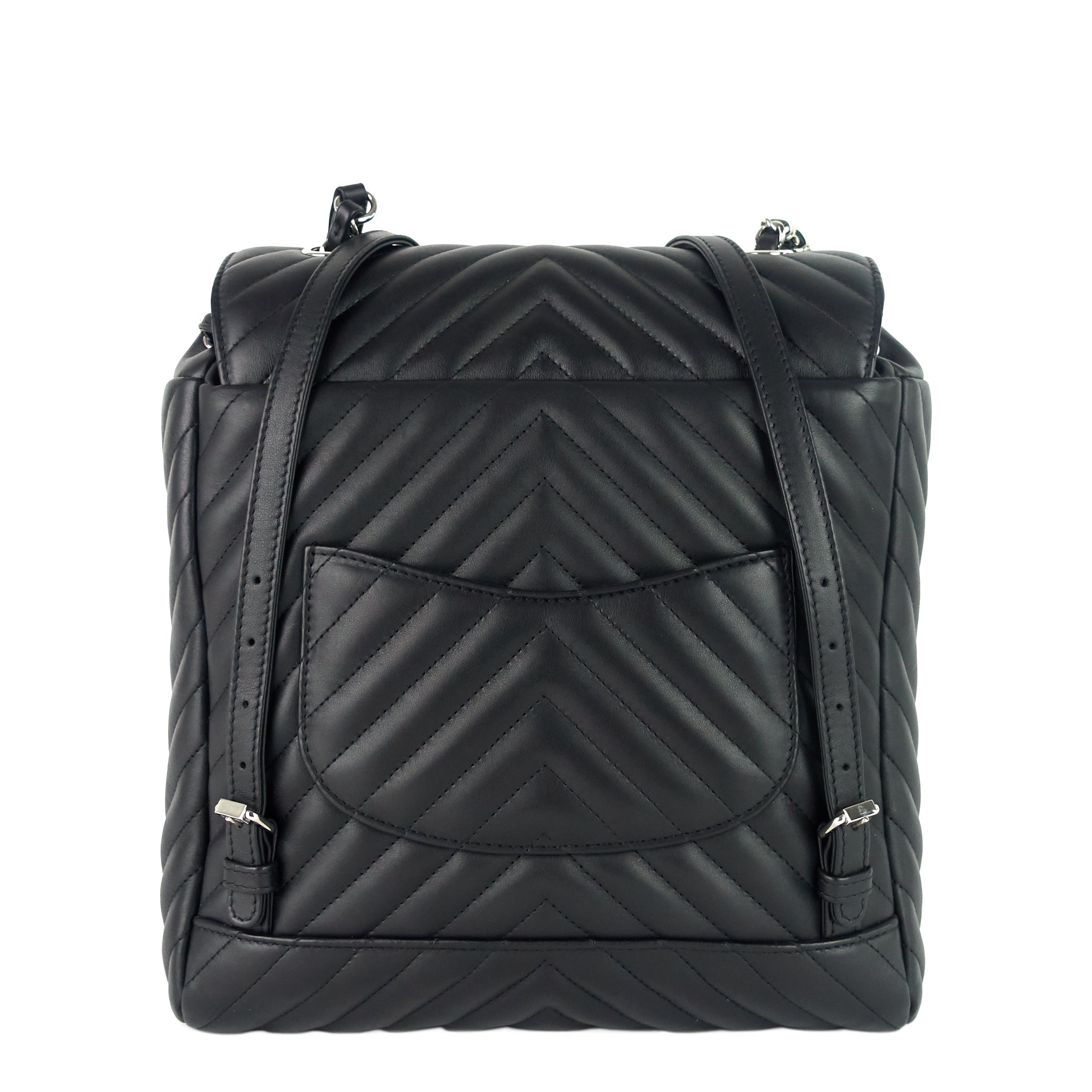 Chanel Urban Spirit Large Chevron Calfskin Backpack Bag