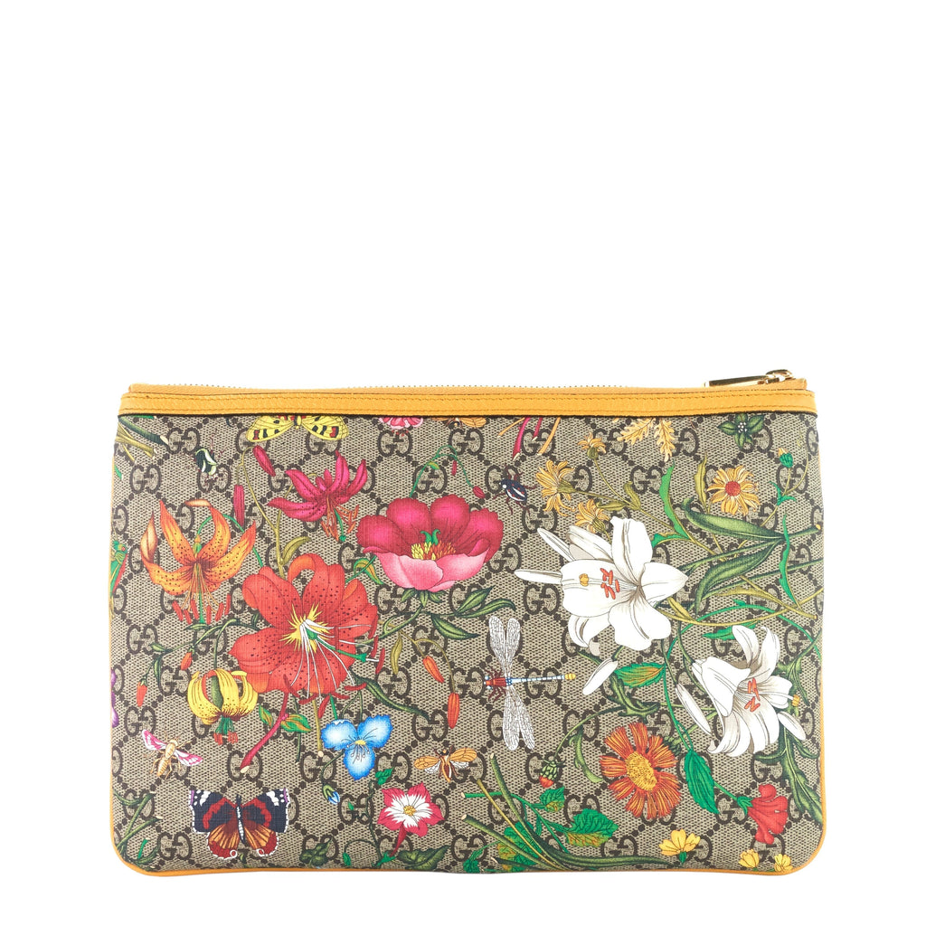 Gucci Ophidia GG Supreme Canvas Floral Clutch Bag