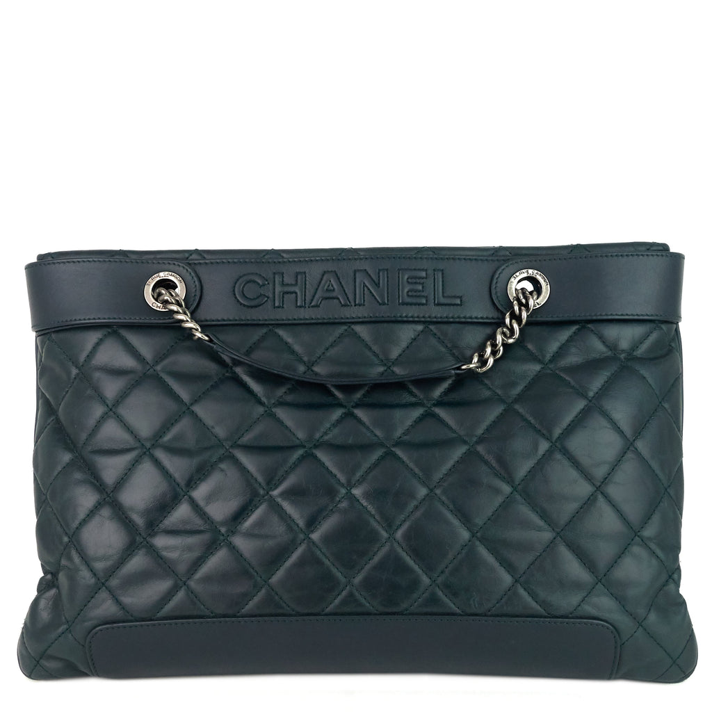 Chanel Glazed Calfskin Leather Shopping Tote Bag