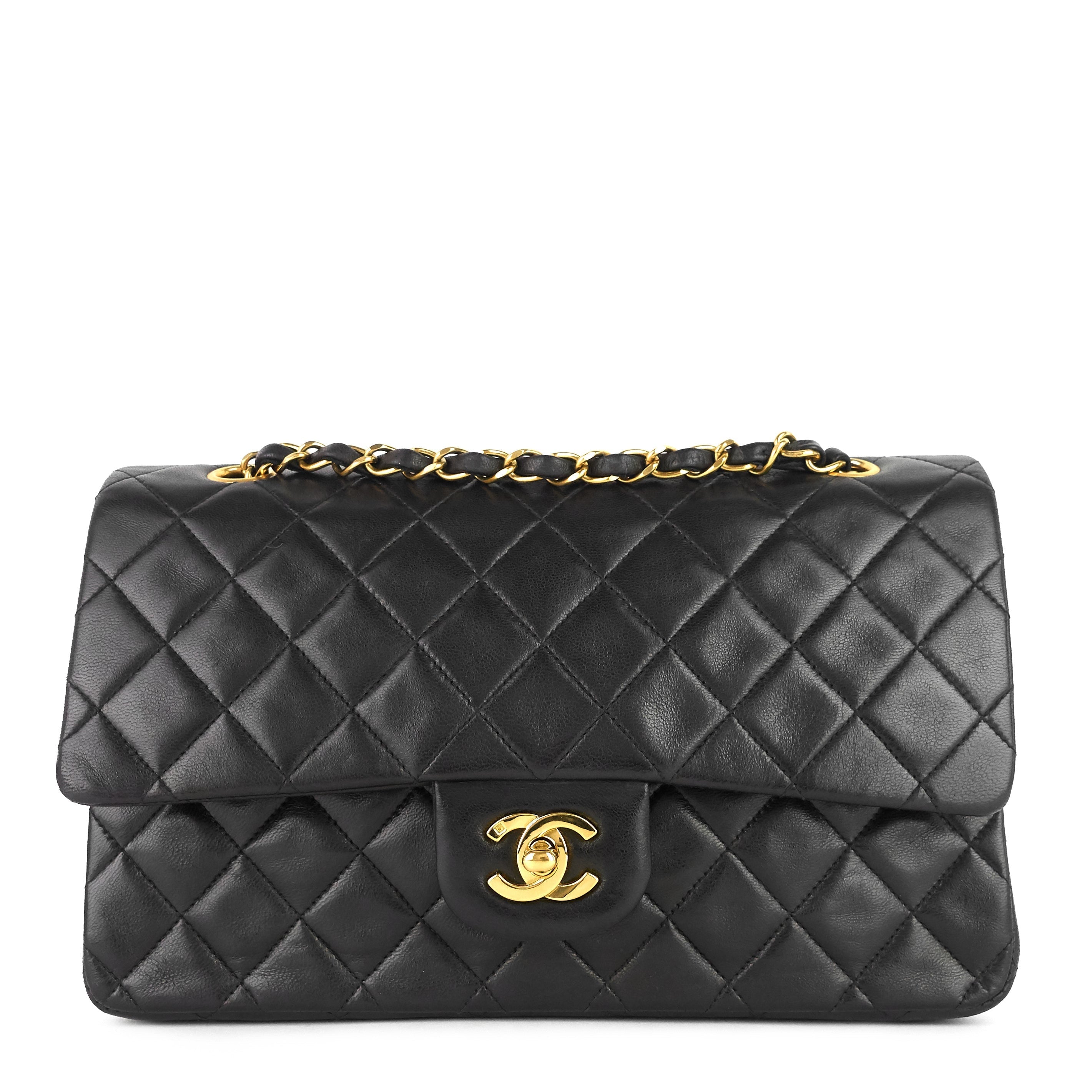 Chanel Double Flap Quilted Lambskin Leather Bag