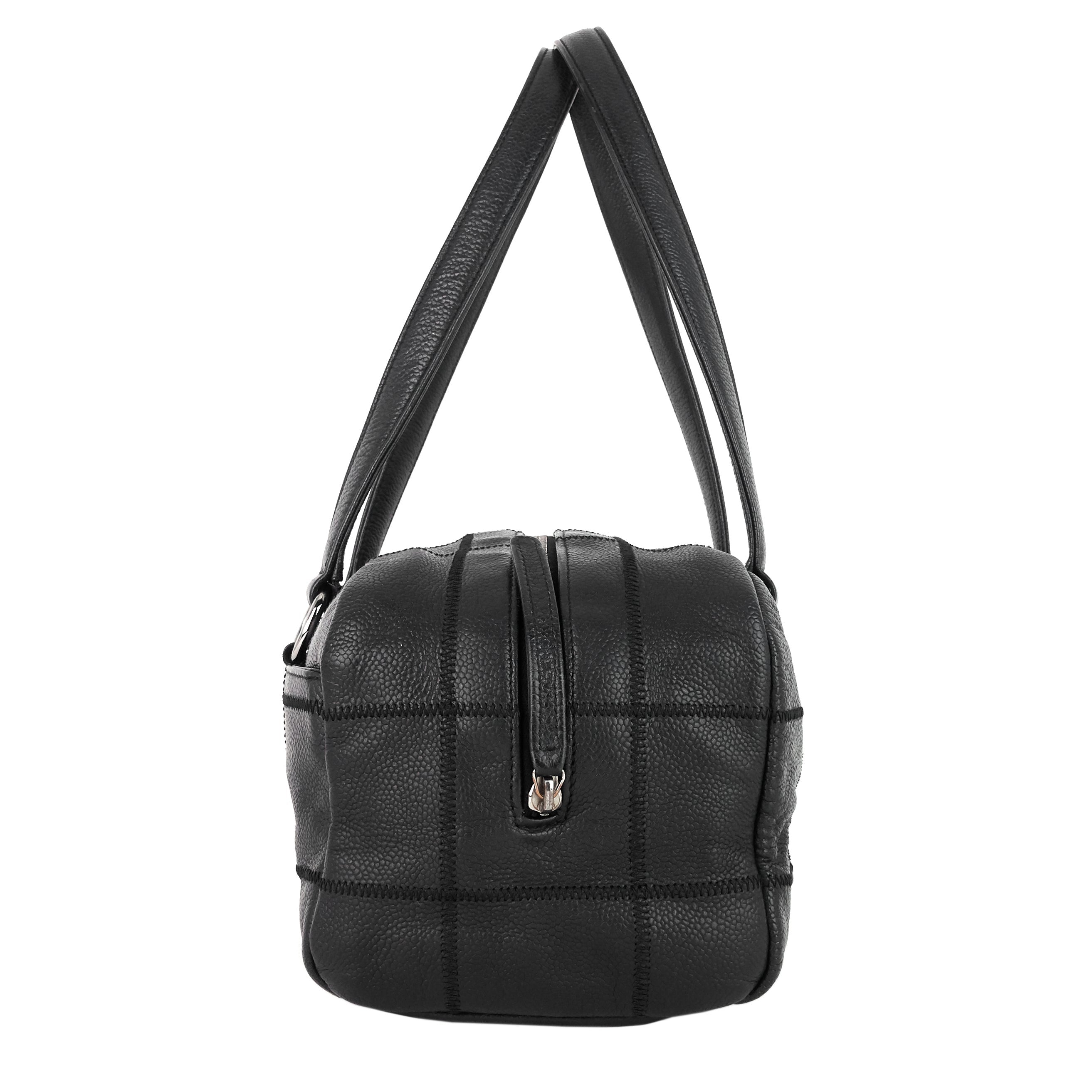 Chanel Choco Bar Quilted Caviar Shoulder Bag