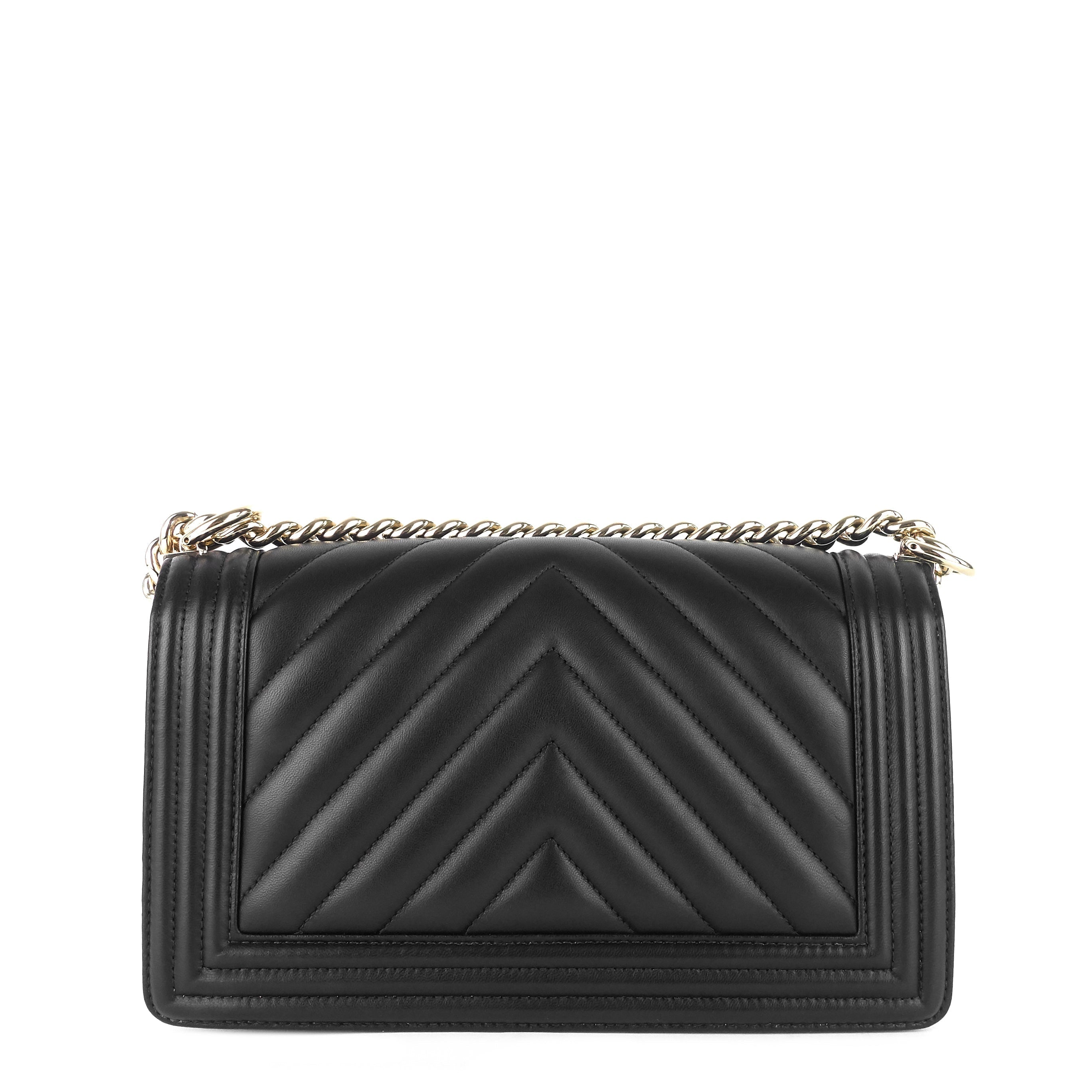 Chanel Boy Medium Chevron Quilted Calfskin Leather Bag