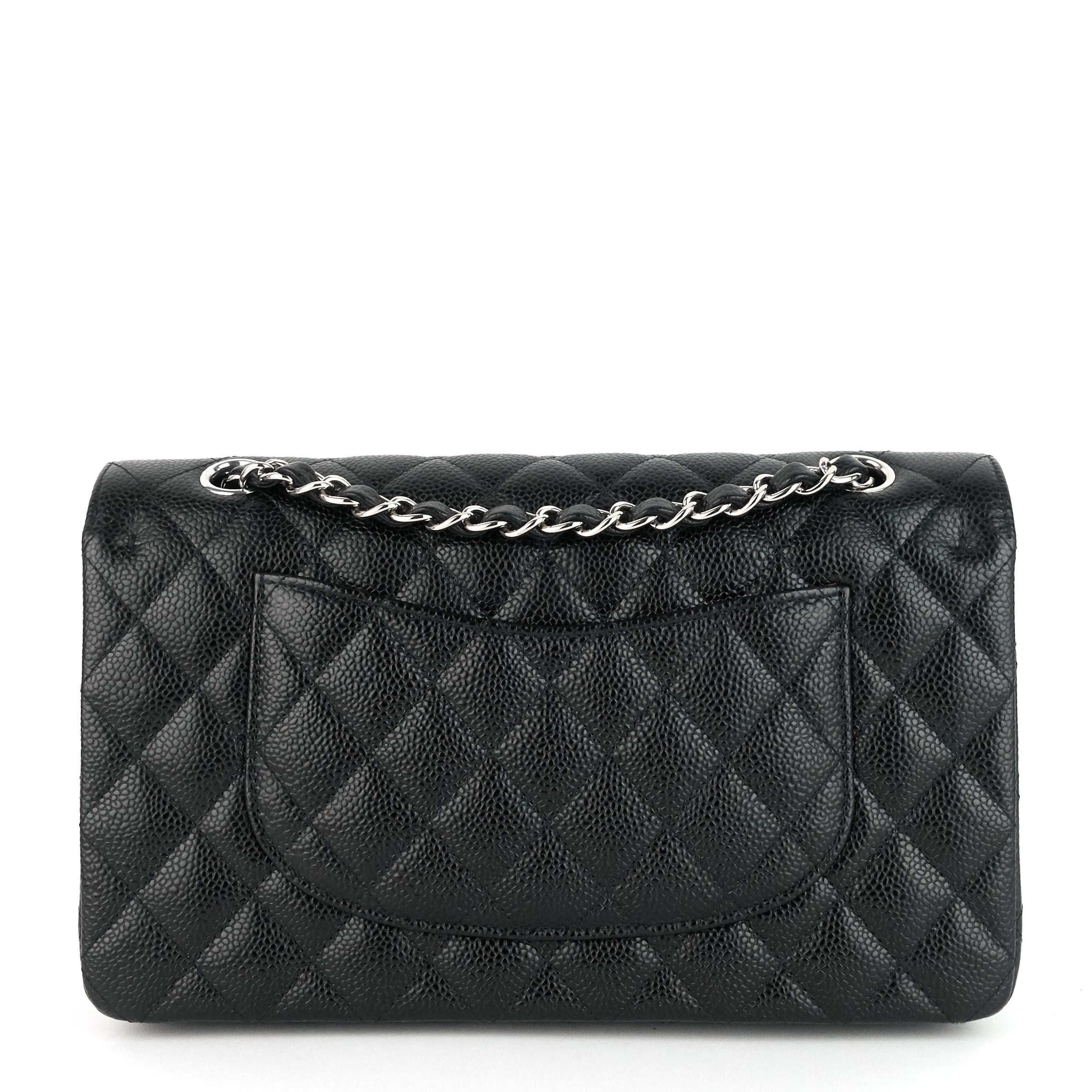 Chanel Double Flap Quilted Caviar Leather Bag