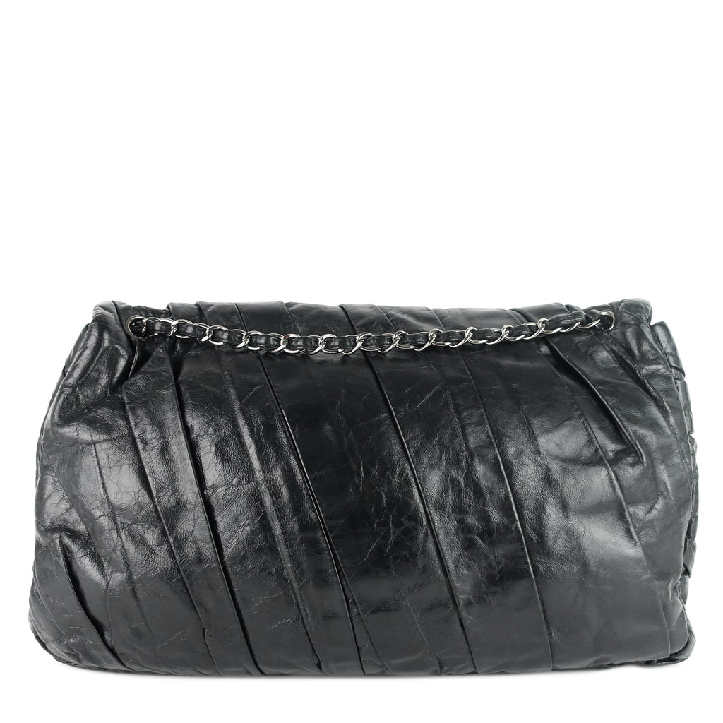 Chanel Twisted Flap Maxi Glazed Calfskin Leather Bag