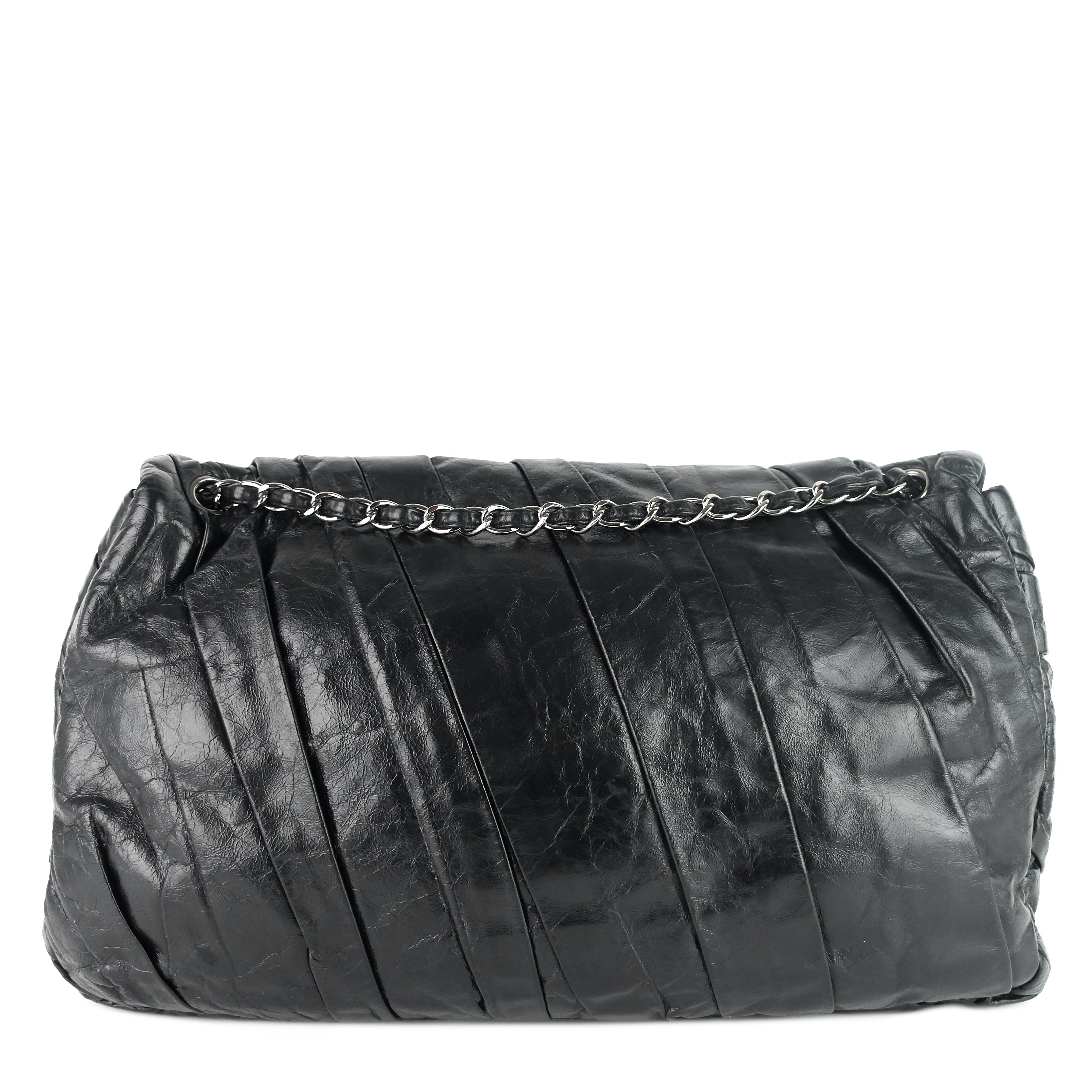 Chanel Twisted Flap Maxi Glazed Calfskin Leather Bag