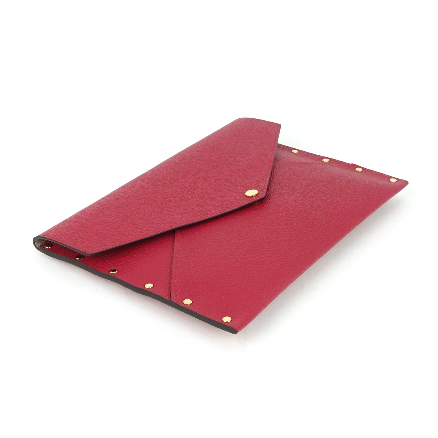 Louis Vuitto Enveloppe MM Rivets Grained Leather Clutch Bag