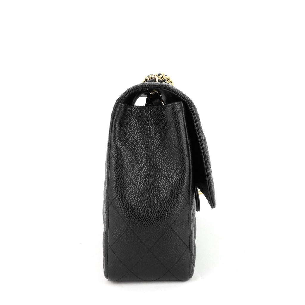 Chanel Classic Single Flap Jumbo Caviar Leather Bag