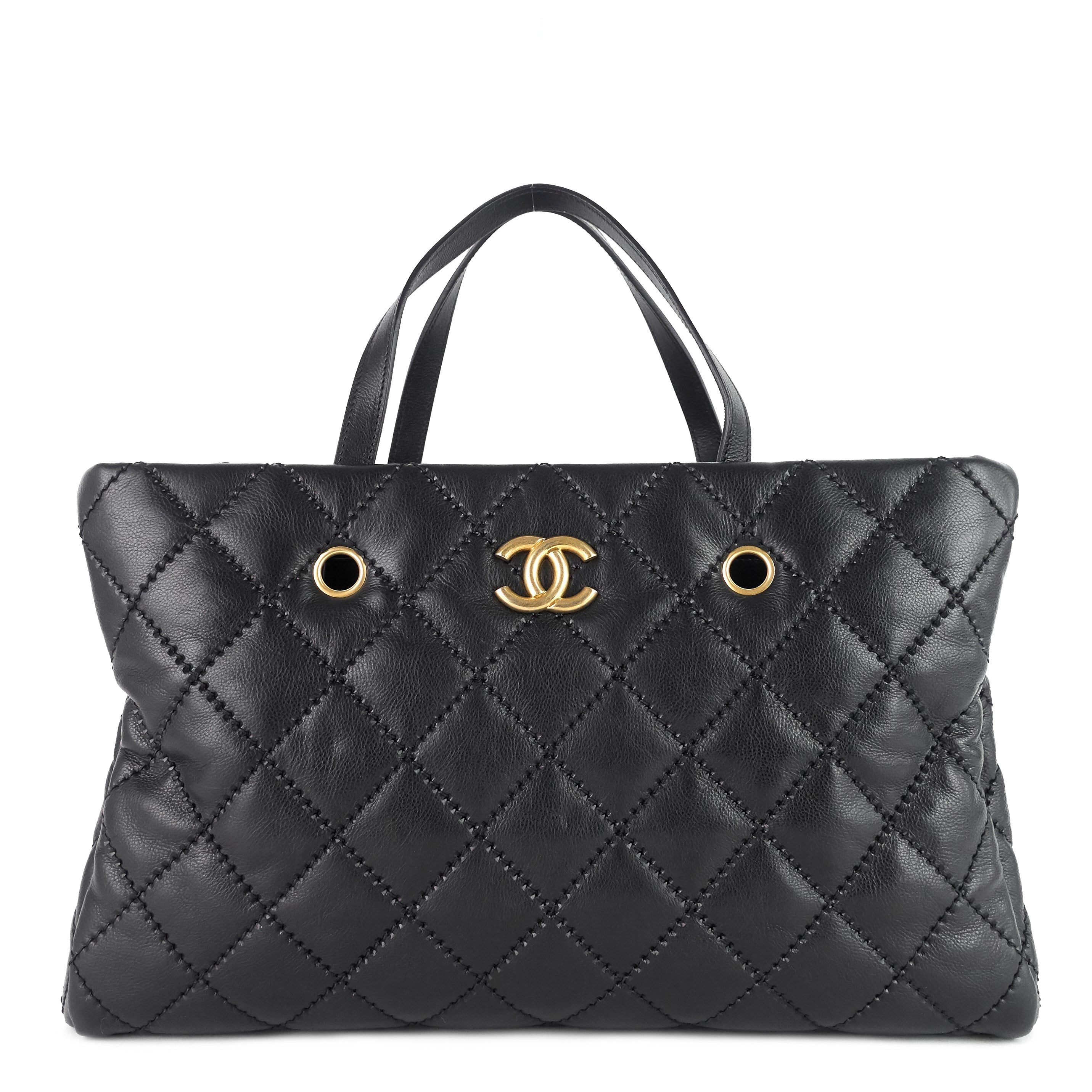 Chanel Retro Chain Large Calfskin Leather Shopping Tote Bag