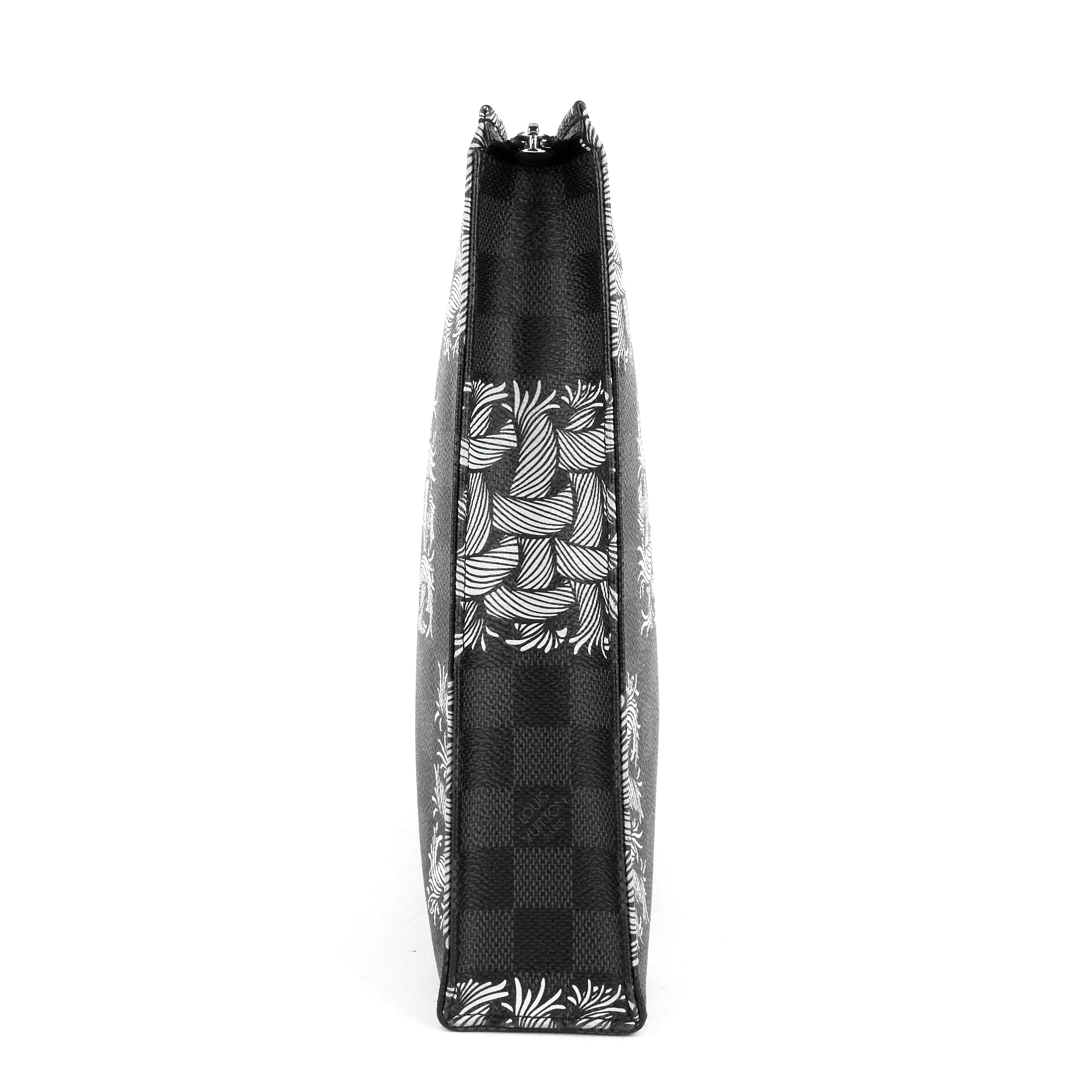 Louis Vuitto Pochette Voyage Rope Damier Graphite Canvas Clutch Bag