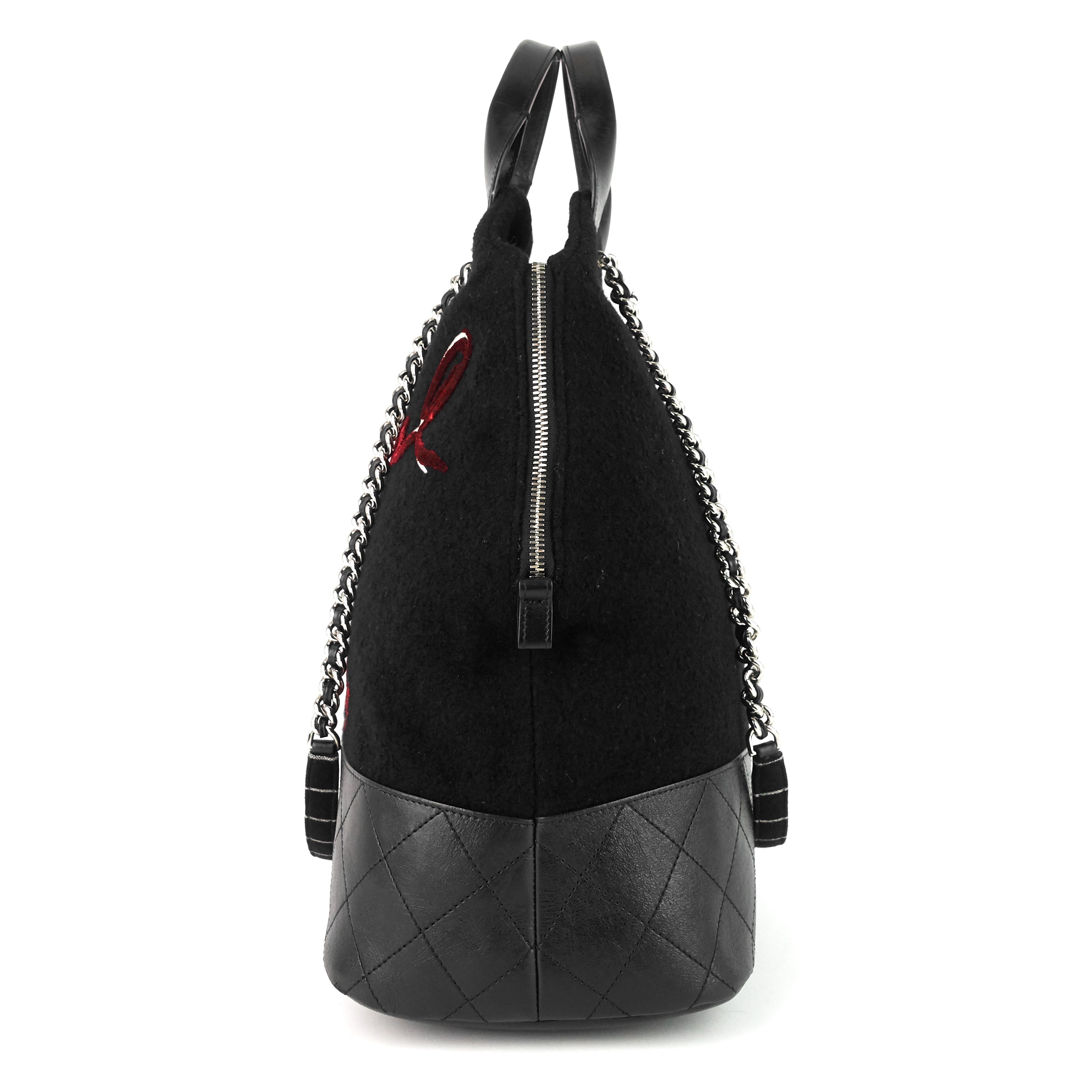 Chanel Paris-Hamburg Embroidered Wool and Calfskin Large Shopping Bag