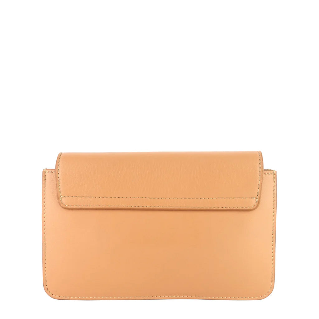 Chloe Drew Bijou Tan Blush Smooth Calfskin Crossbody Clutch Bag