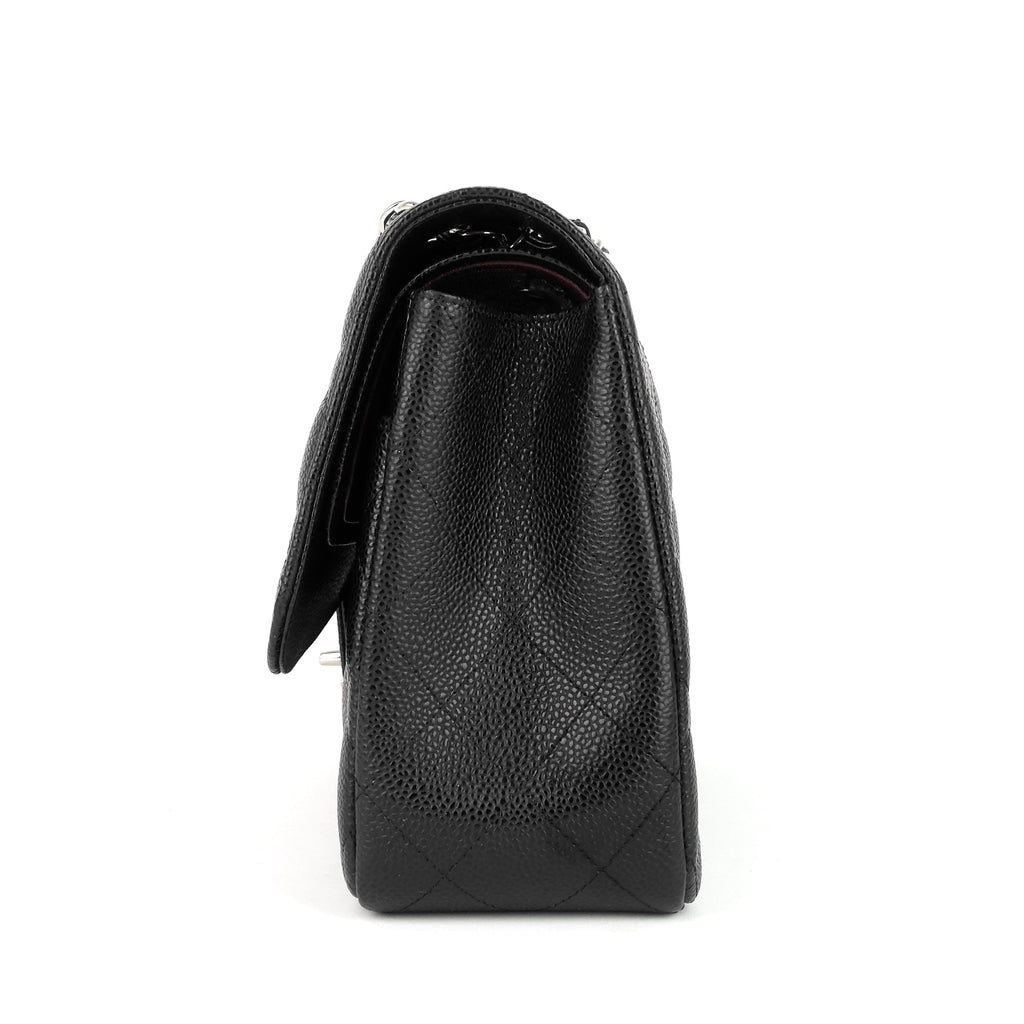 Chanel Double Flap Quilted Caviar Leather Bag