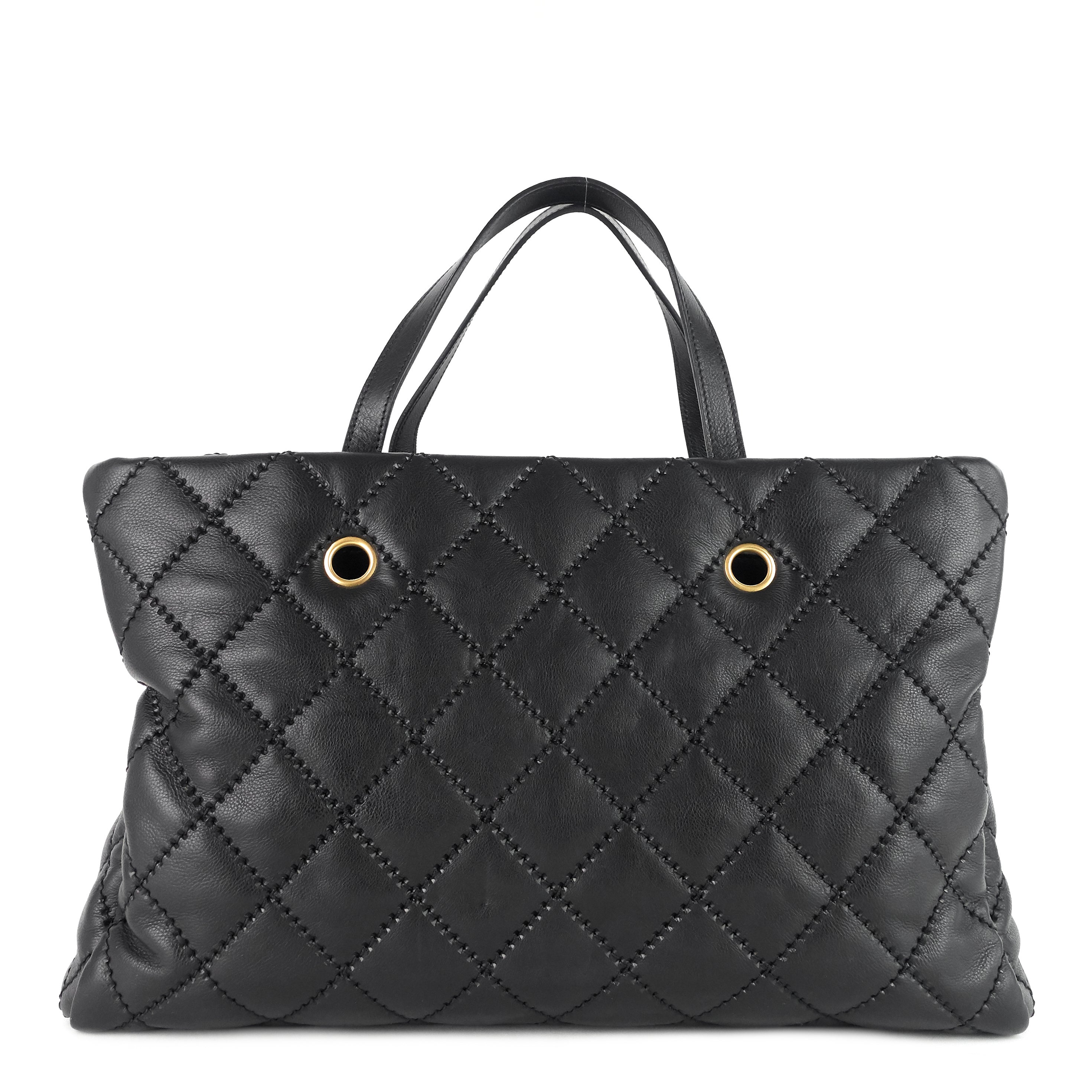 Chanel Retro Chain Large Calfskin Leather Shopping Tote Bag