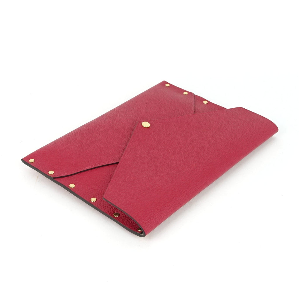 Louis Vuitto Enveloppe MM Rivets Grained Leather Clutch Bag