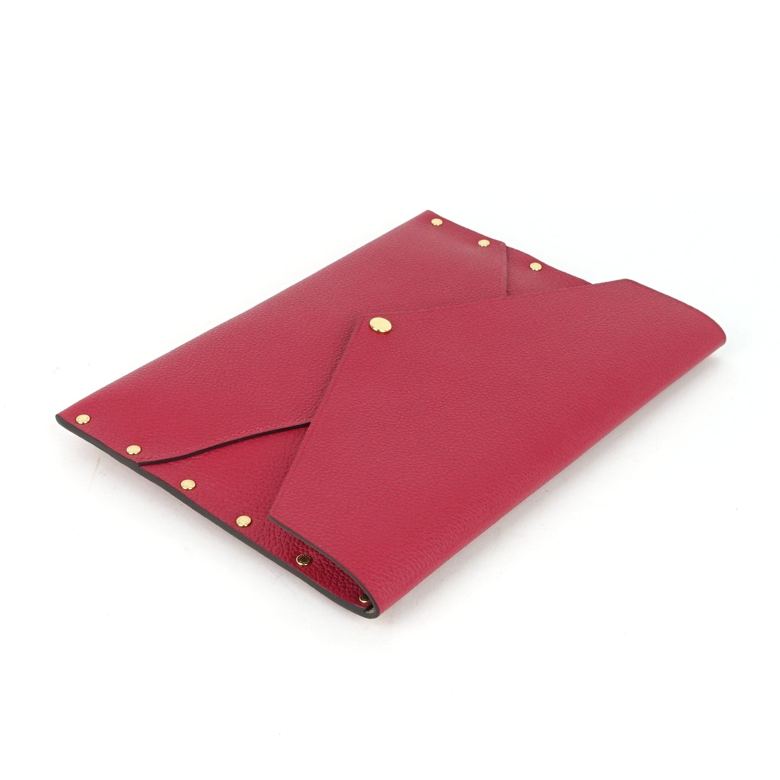 Louis Vuitto Enveloppe MM Rivets Grained Leather Clutch Bag