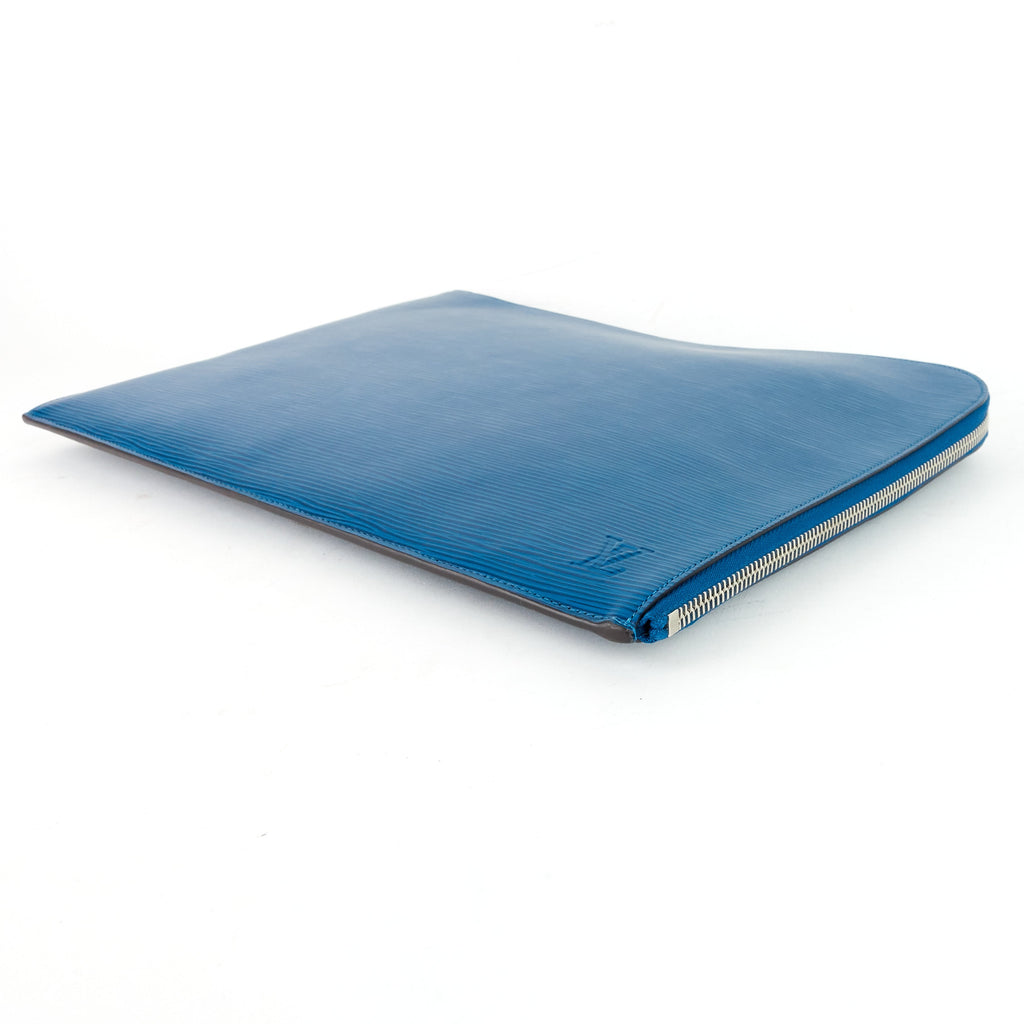Louis Vuitto Pochette Jour PM Blue Epi Leather Clutch Bag