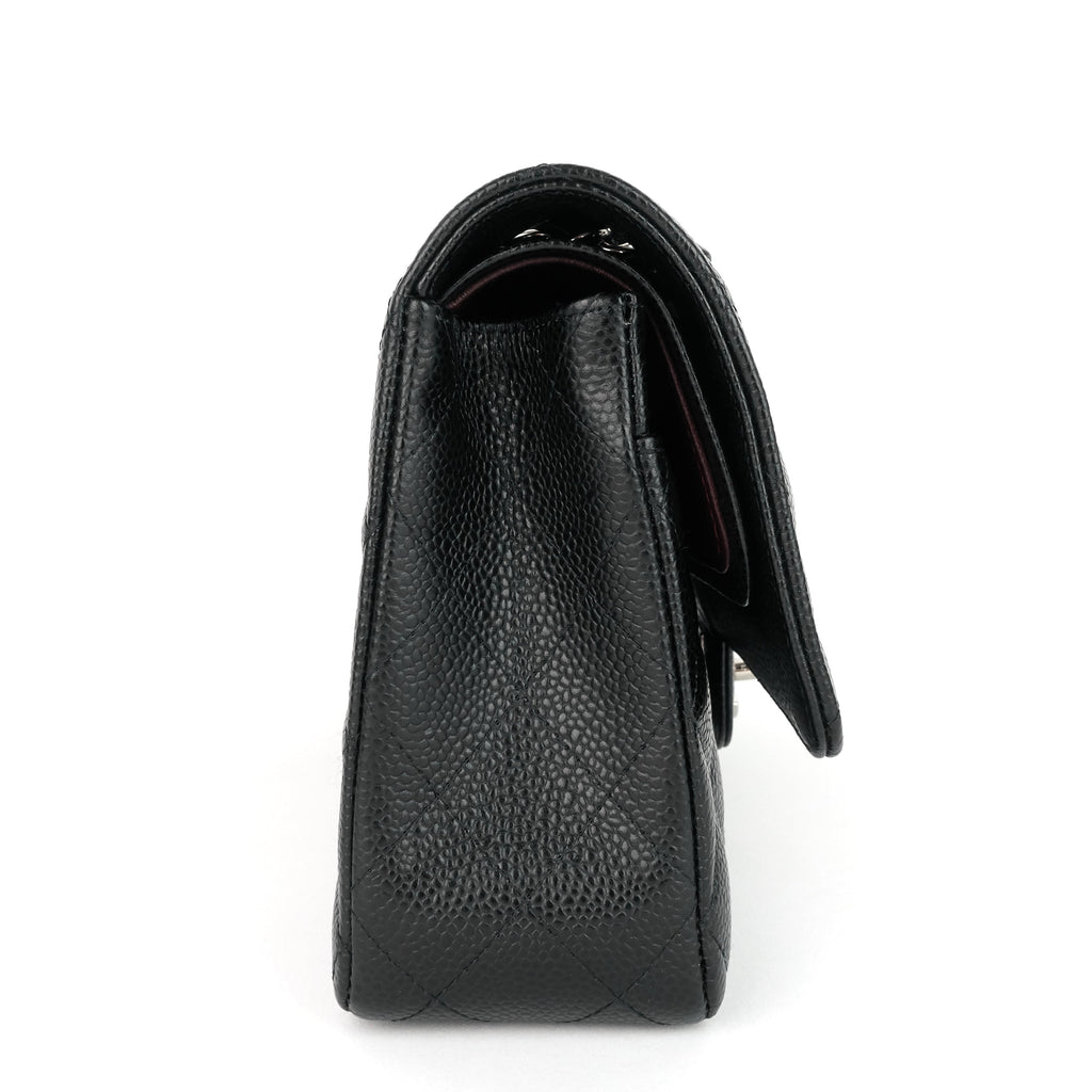 Chanel Double Flap Quilted Caviar Leather Bag