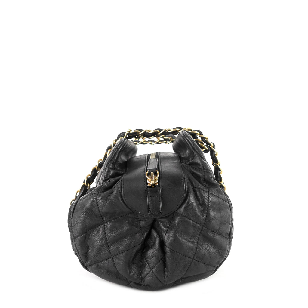 Chanel Chic Quilted Iridescent Calfskin Leather Bowling Bag